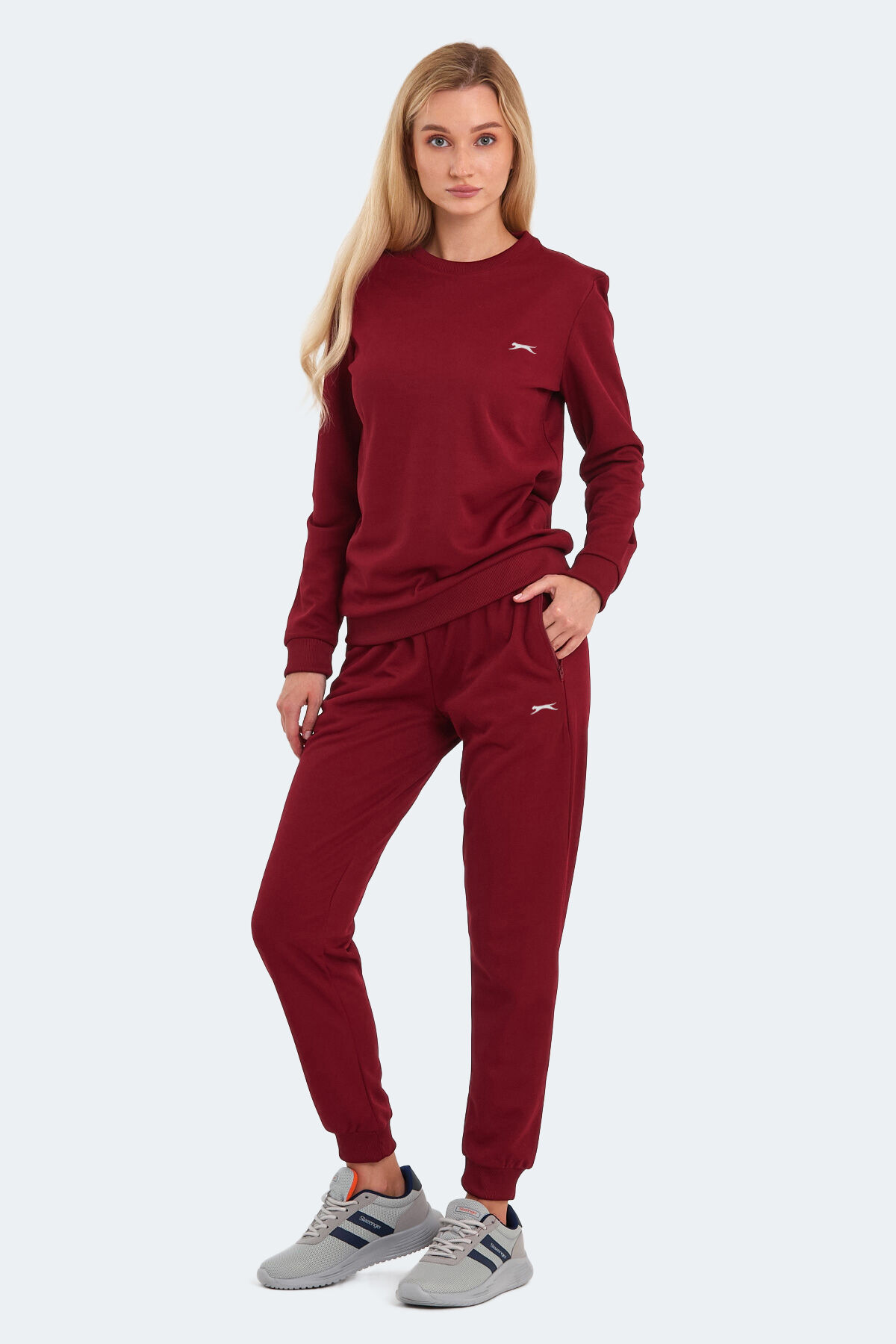 Slazenger OLINDA Kadın Cepli Bordo Eşofman Takımı