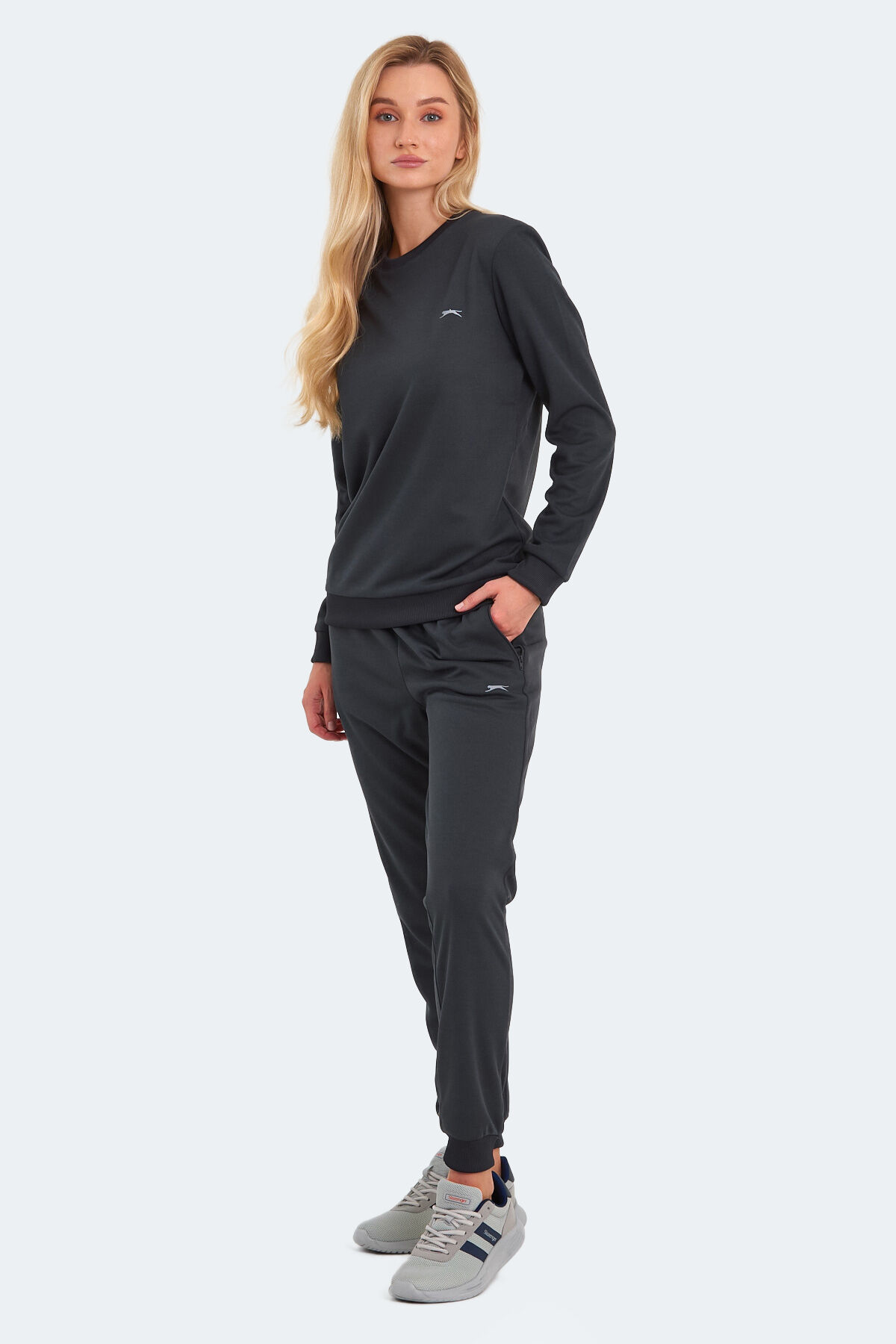 Slazenger OLINDA Kadın Cepli Koyu Gri Eşofman Takımı
