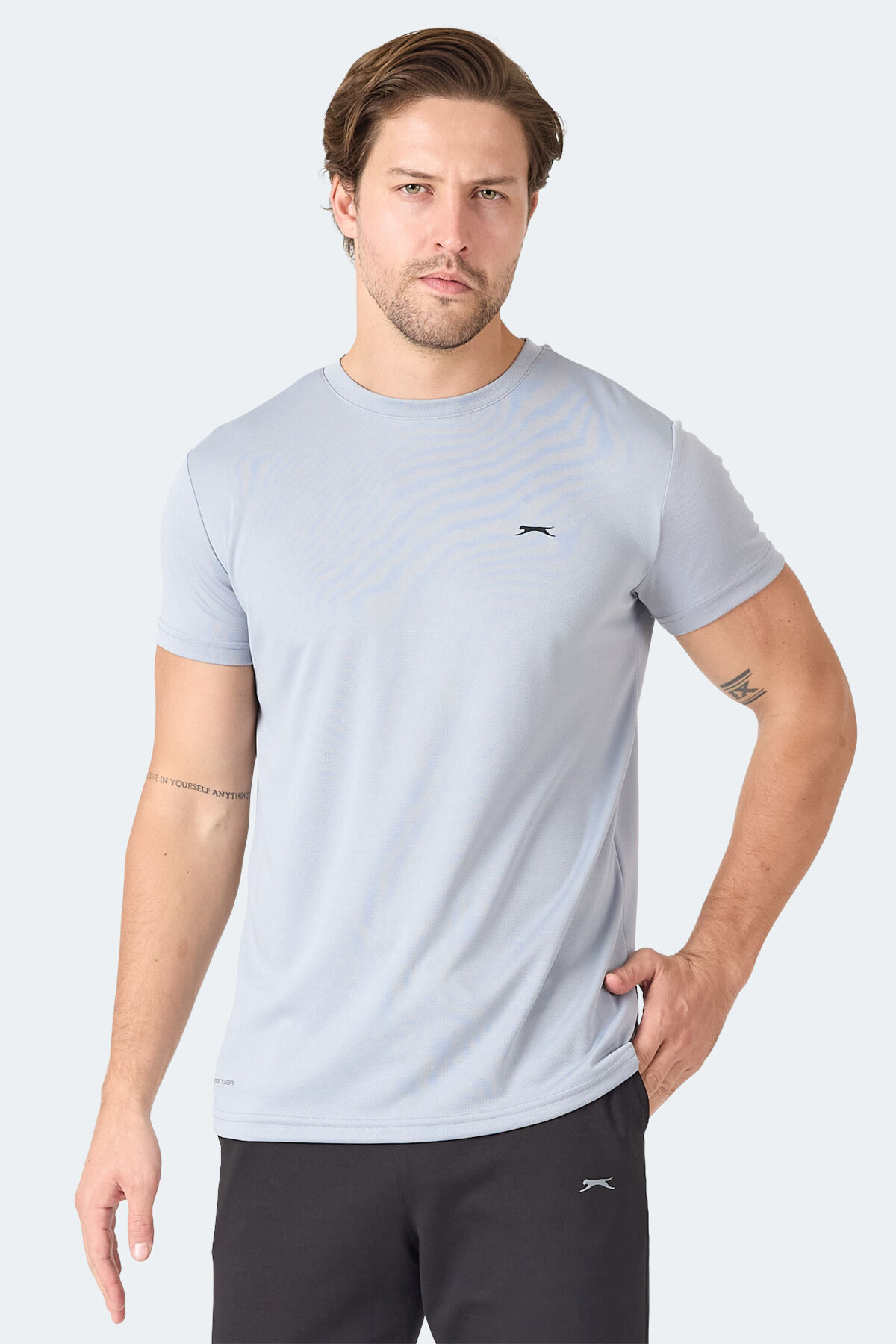 Slazenger OMAR KTN Erkek  Açık Gri Tişört