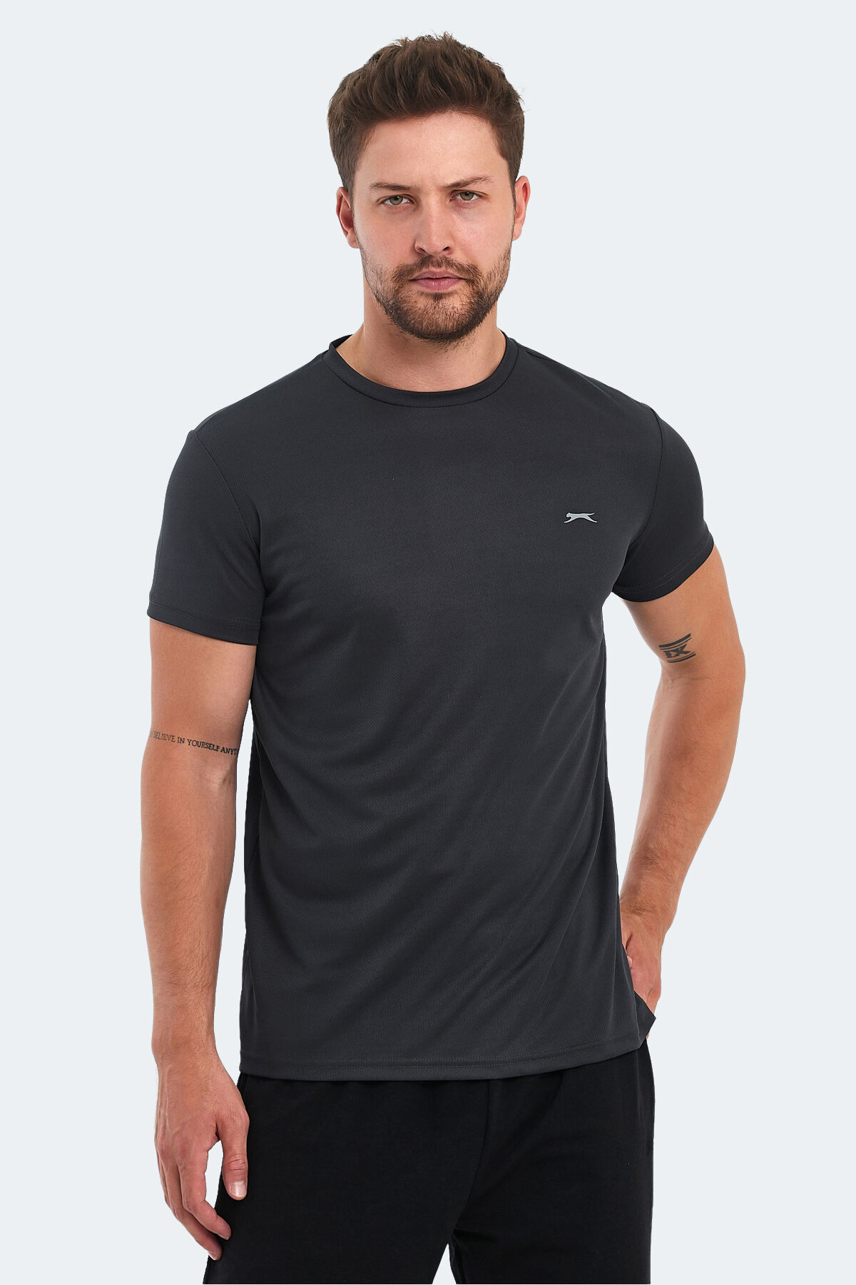 Slazenger OMAR KTN Erkek  Koyu Gri Tişört