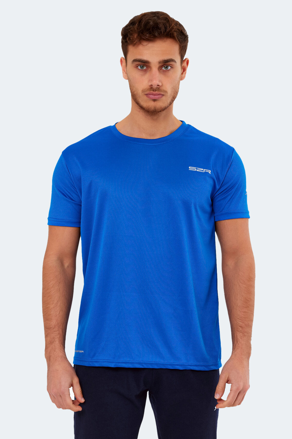Slazenger OMAR KTN Erkek  Saks Mavi Tişört
