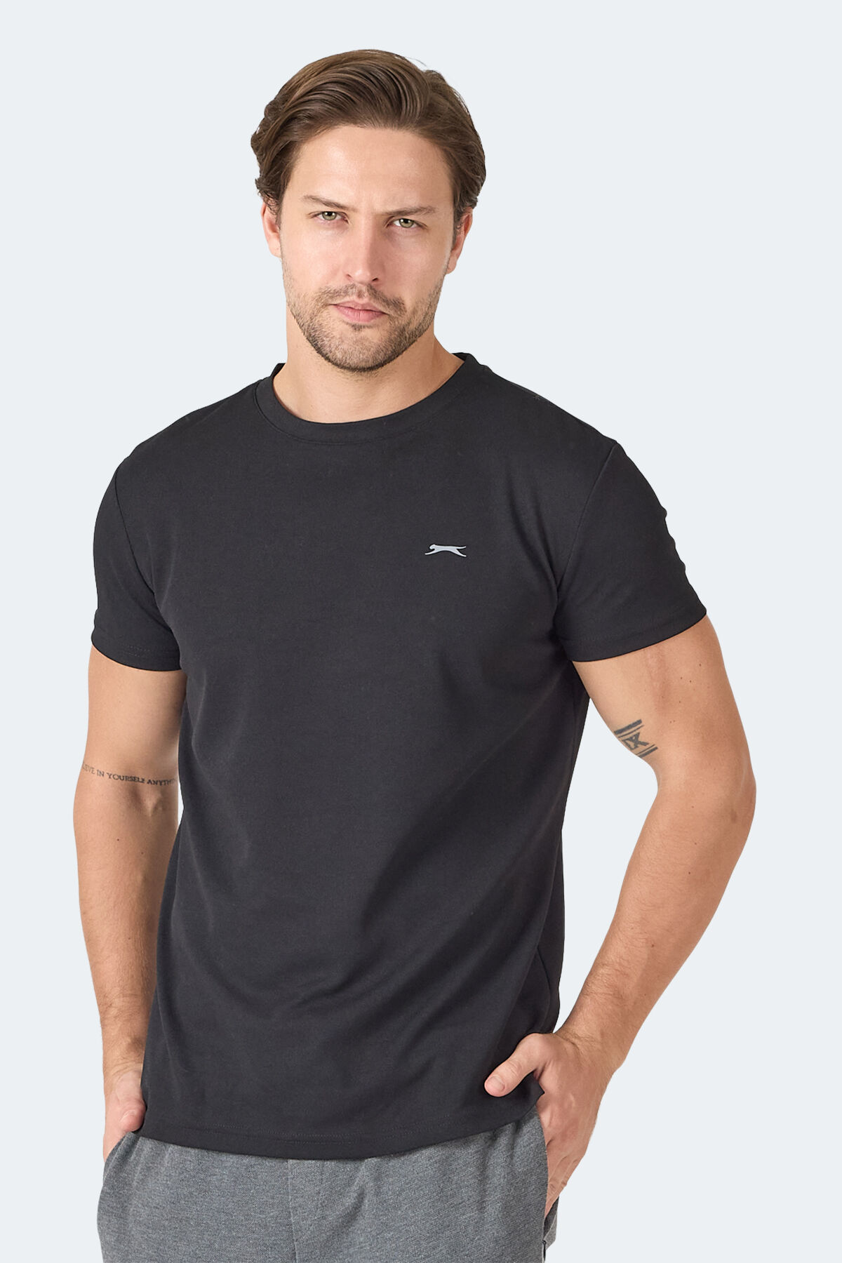 Slazenger OMAR KTN Erkek  Siyah Tişört
