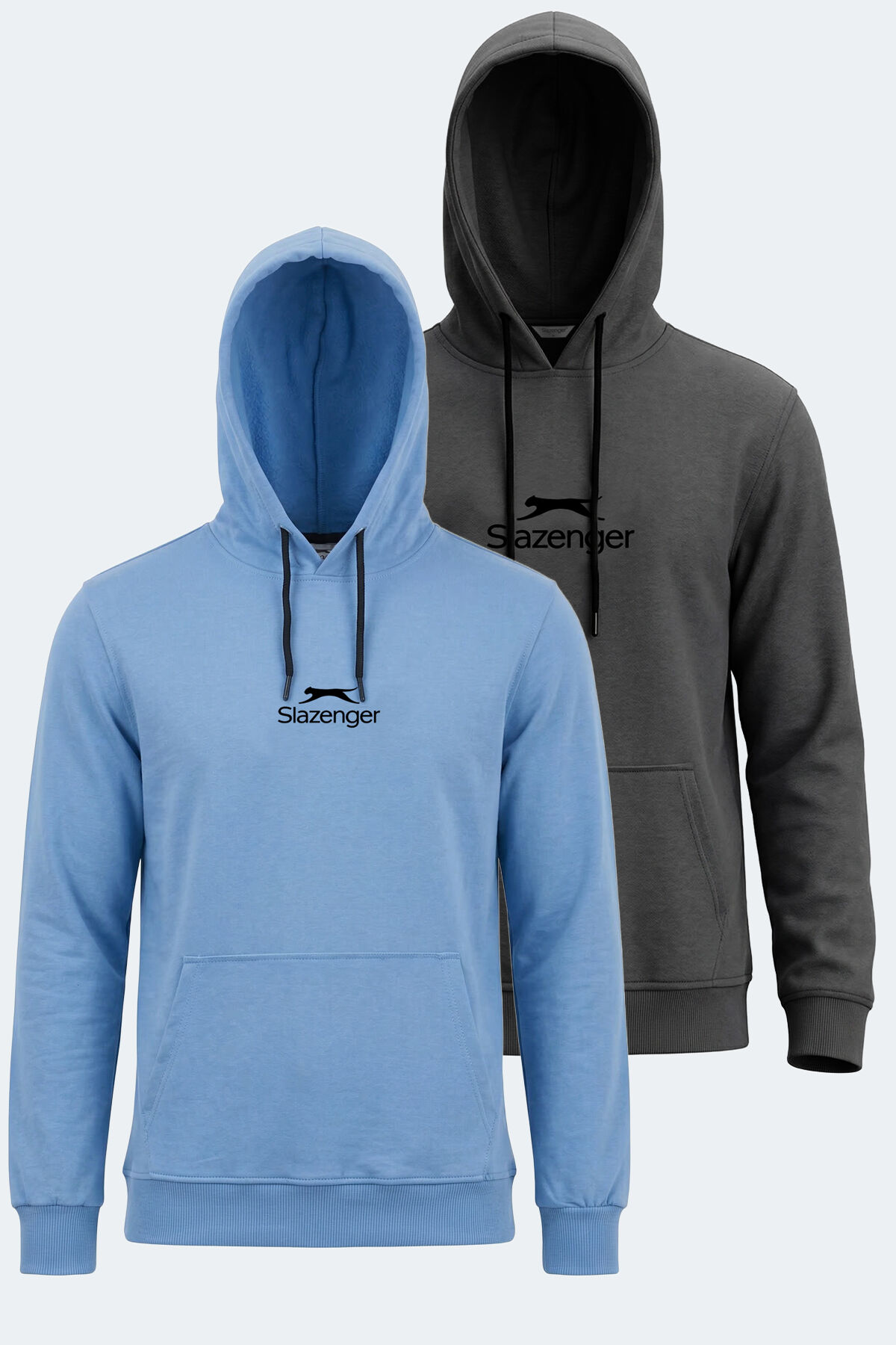 Slazenger ONCA 2 Lİ SET Erkek  Koyu Gri - Turkuaz Sweatshırt