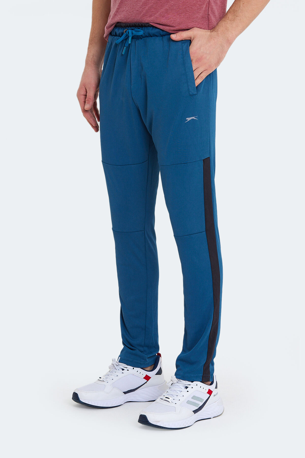 Slazenger OXFORD I Erkek Fermuar Cepli Petrol Eşofman Altı