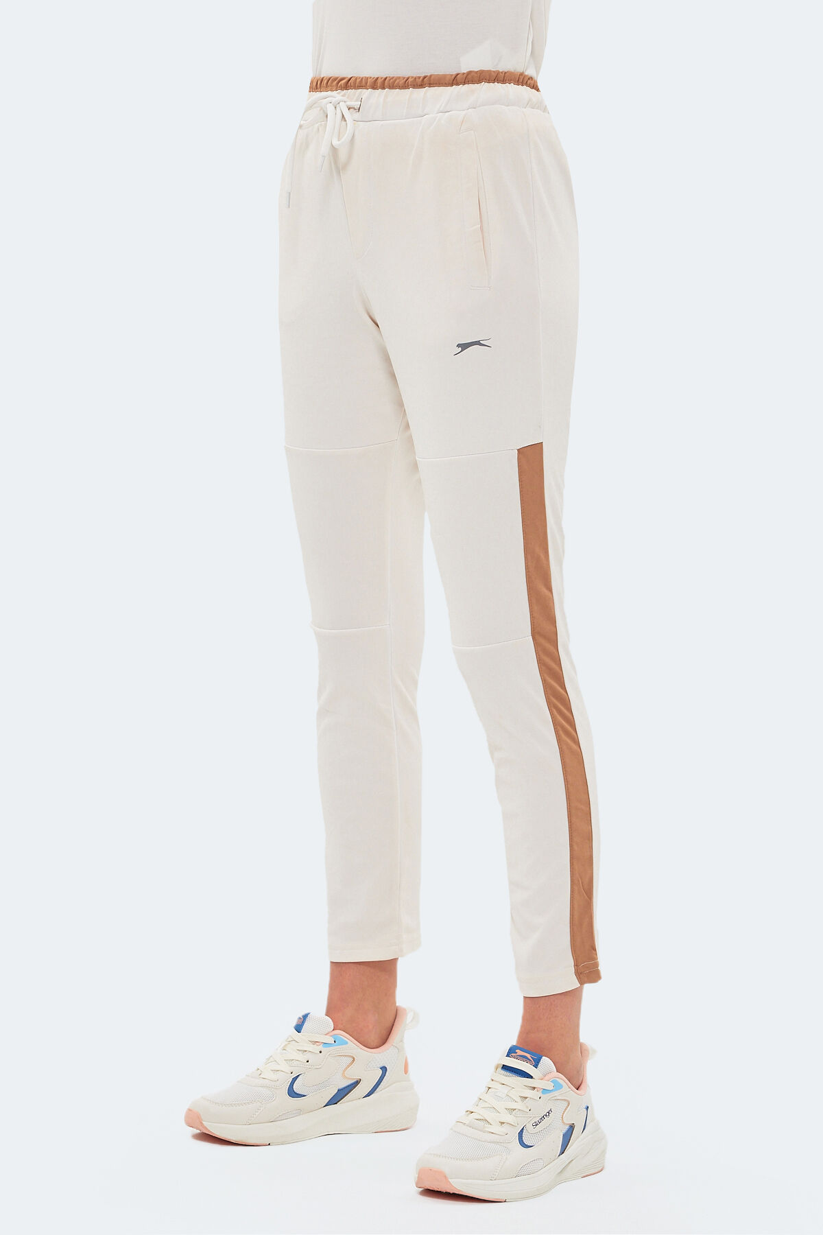 Slazenger OXFORD I Kadın Cepli slim fit Ekru Eşofman Altı
