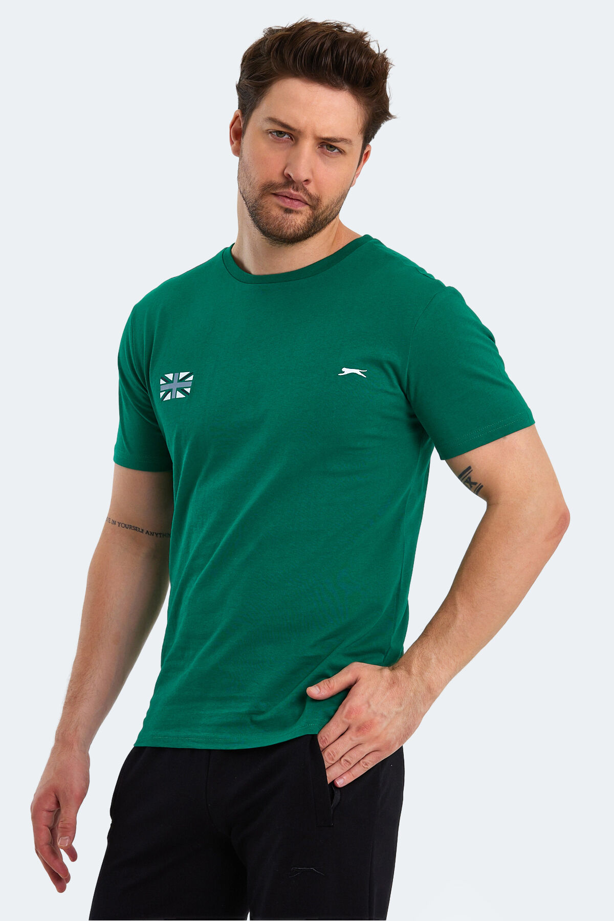 Slazenger PACET Erkek Baskılı Yeşil Tişört