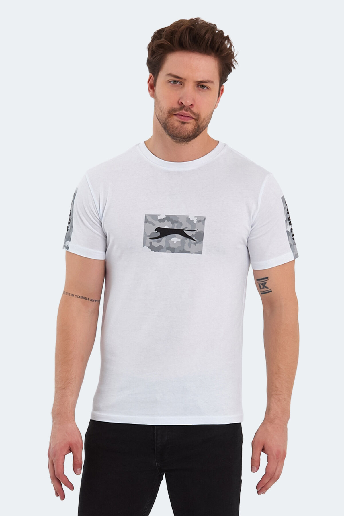 Slazenger PADERAU IN Erkek Baskılı Beyaz Tişört