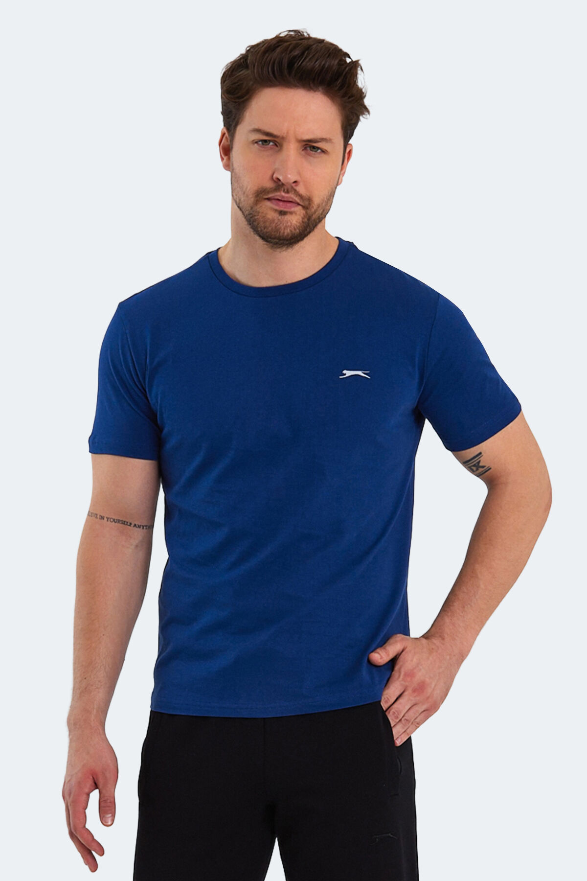 Slazenger PAINT I Erkek Baskılı Indigo Tişört