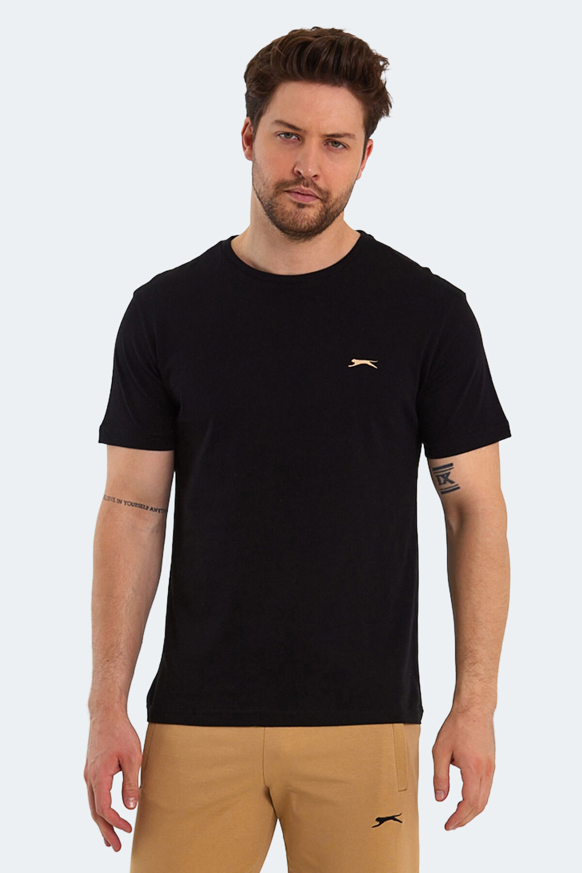 Slazenger PAINT I Erkek Baskılı Siyah Tişört