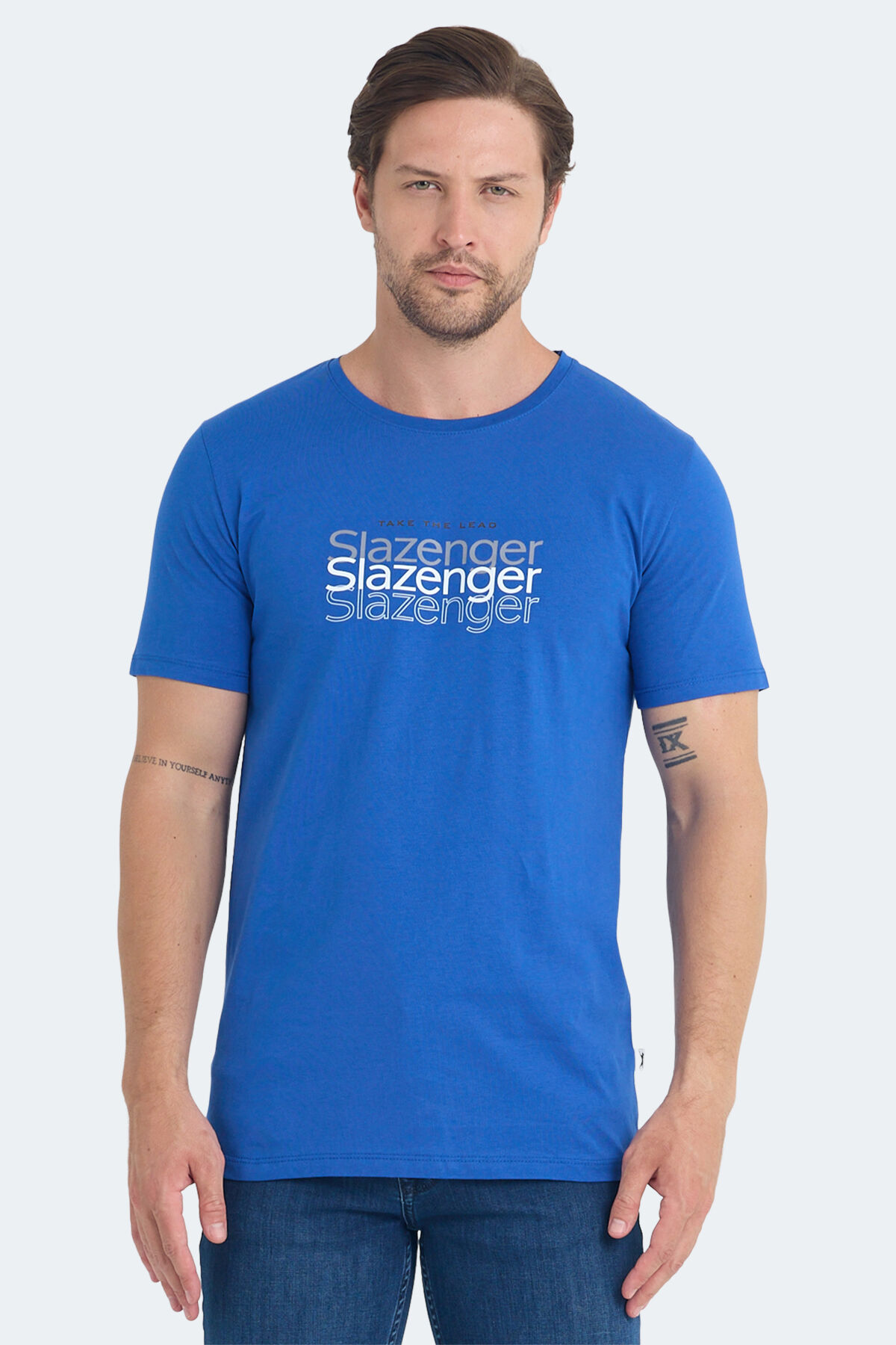 Slazenger PALLU I Erkek  Saks Mavi Tişört