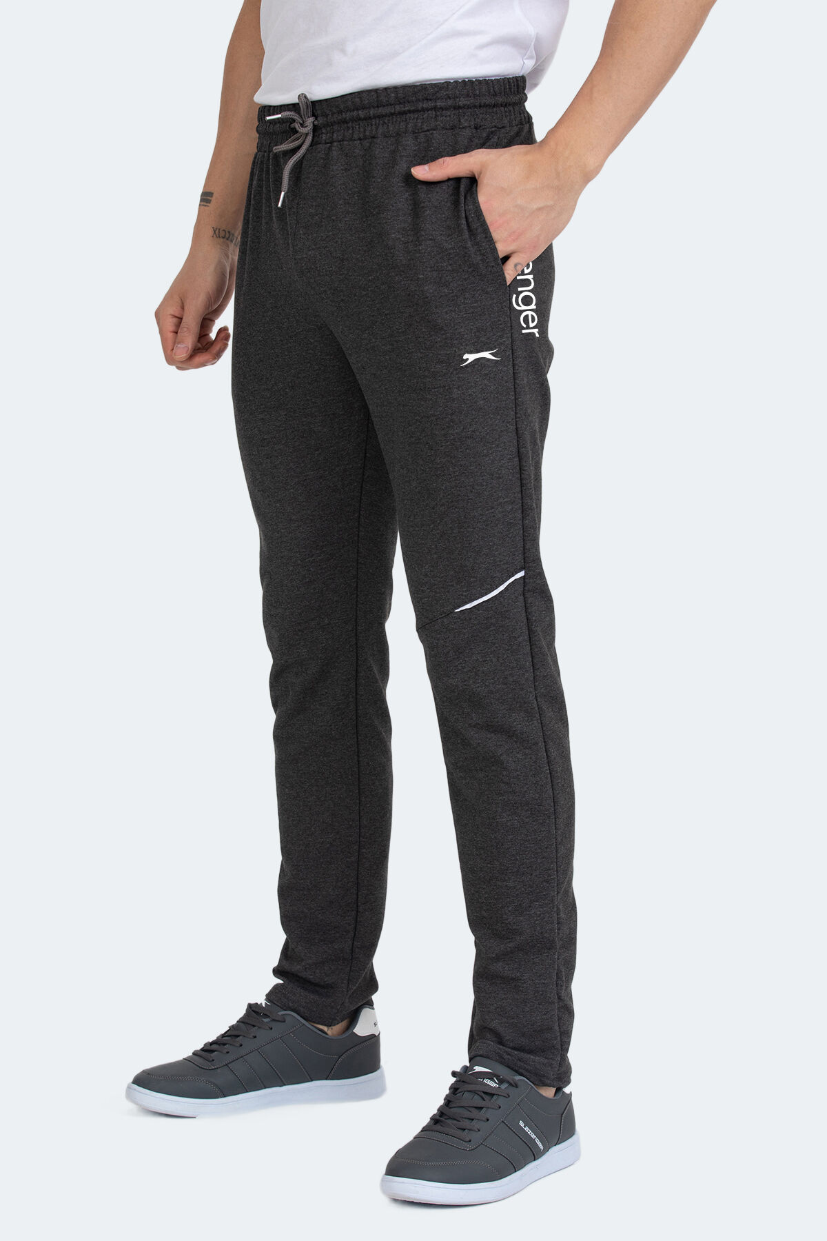 Slazenger PAPA I Erkek Cepli Koyu Gri Eşofman Altı