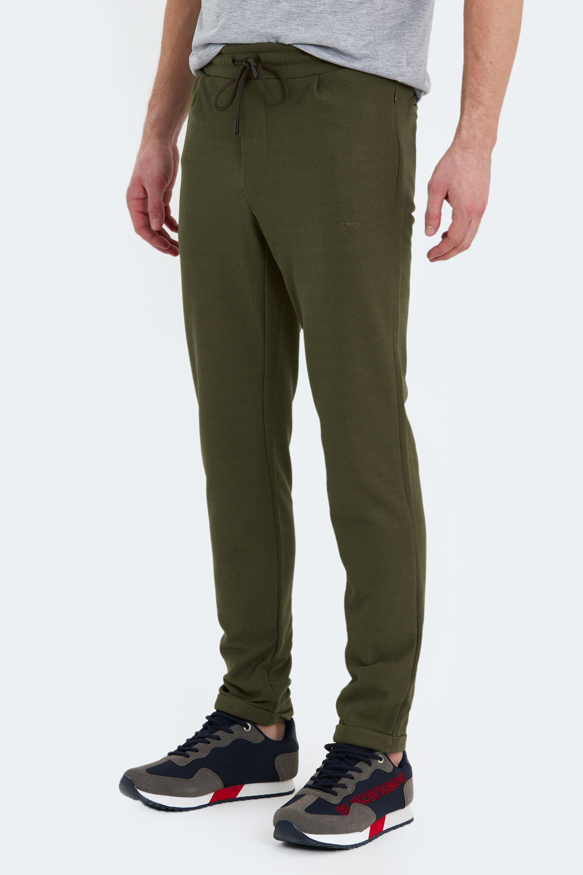 Slazenger PART Erkek Fermuar Cepli Haki Eşofman Altı