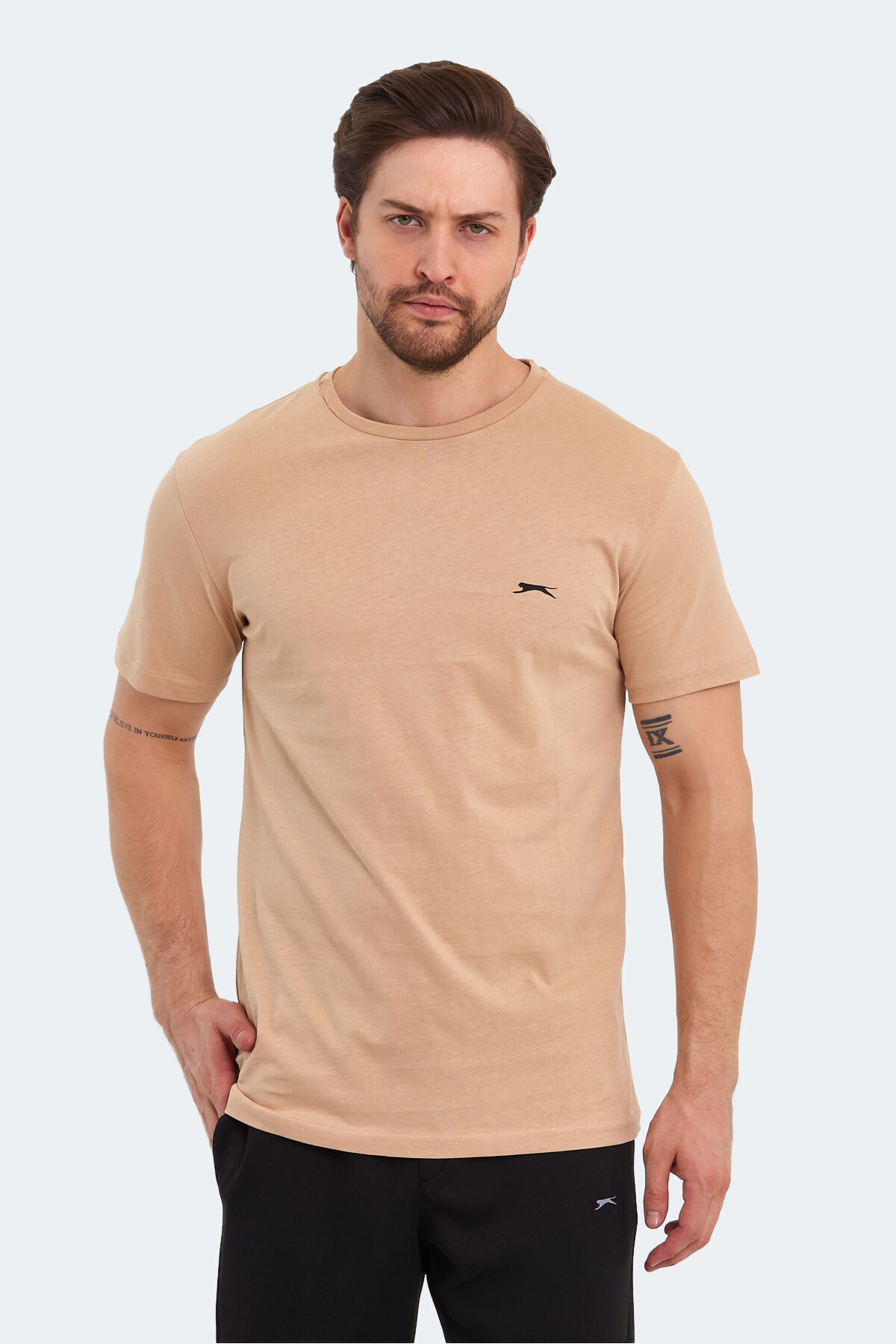 Slazenger PATKA Erkek Baskılı Bej Tişört