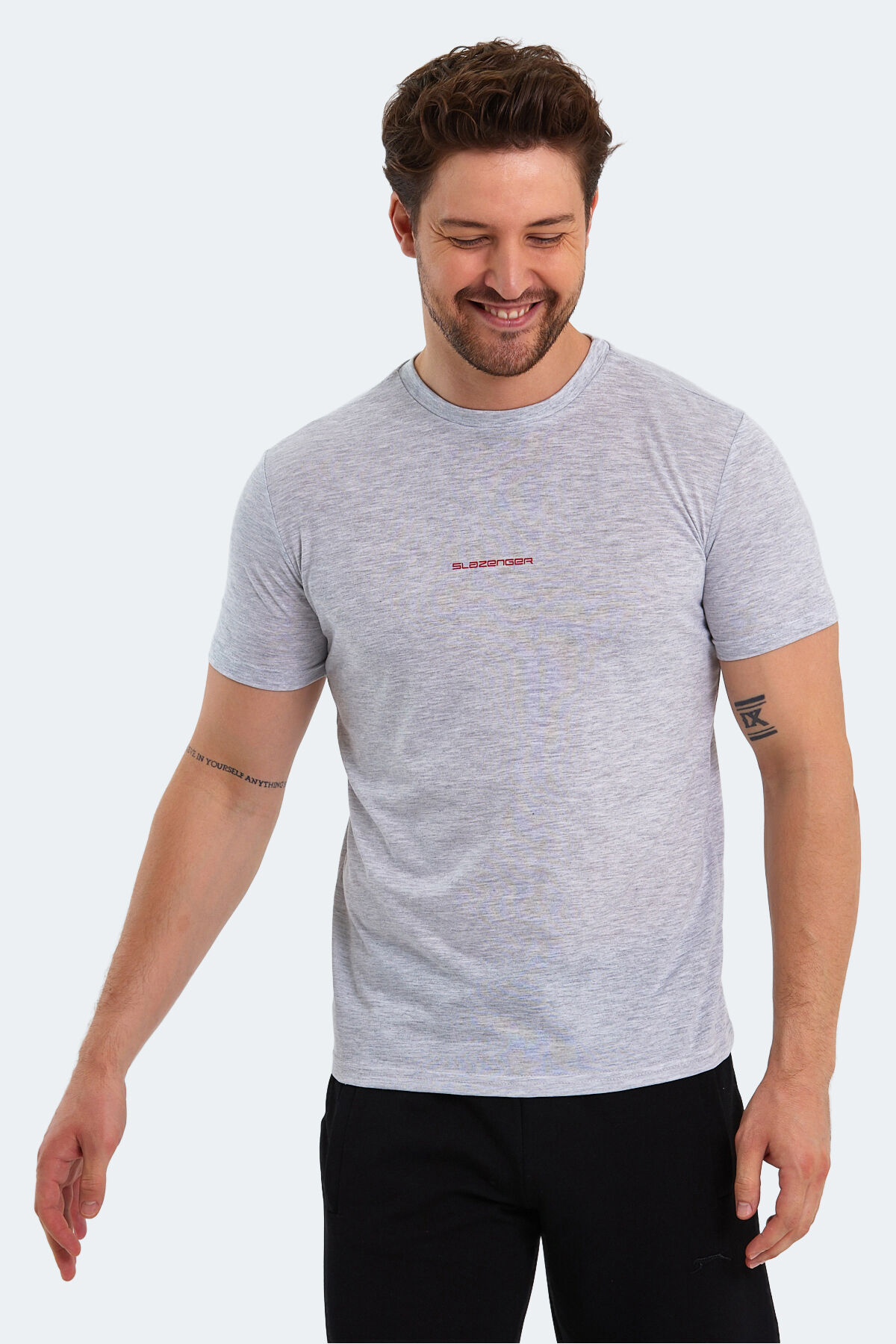 Slazenger PATSY IN Erkek Baskılı Ekru Tişört