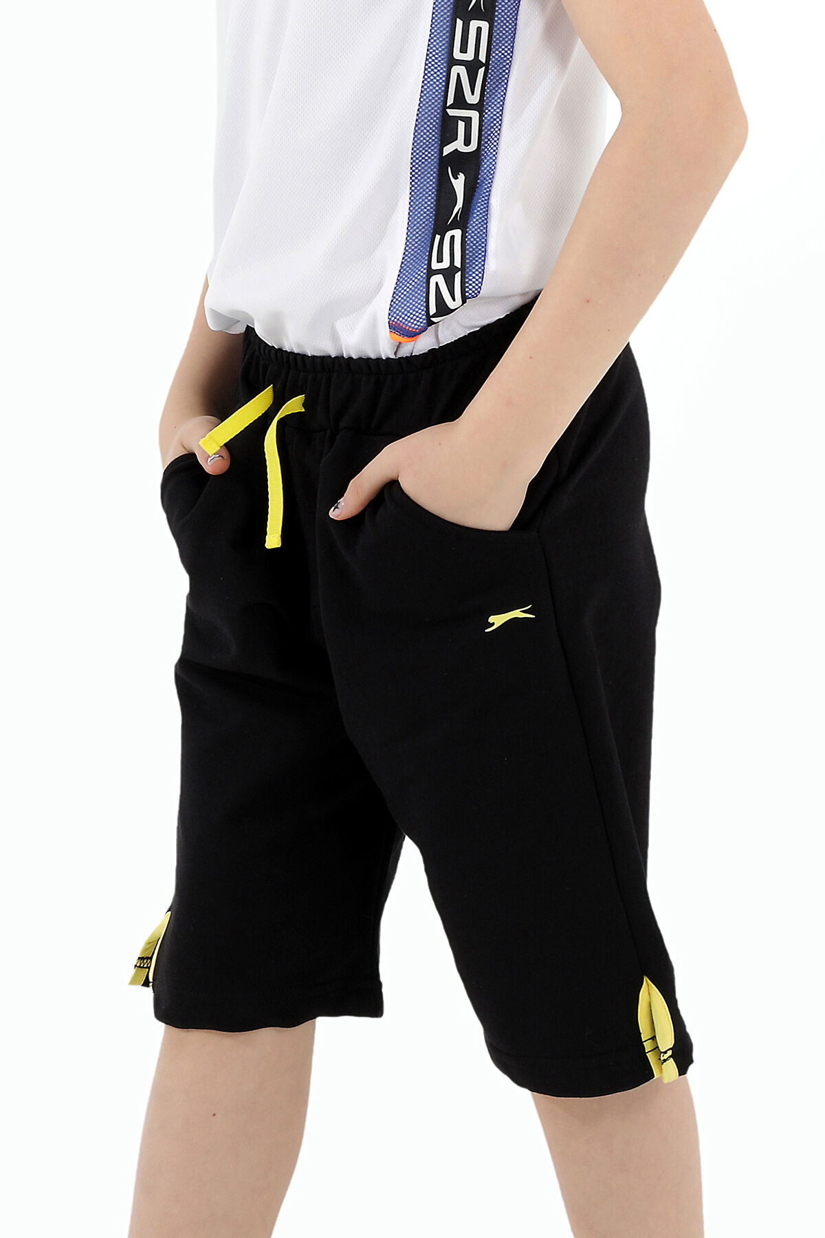 Slazenger PATTON Erkek Çocuk Cepli Siyah Şort