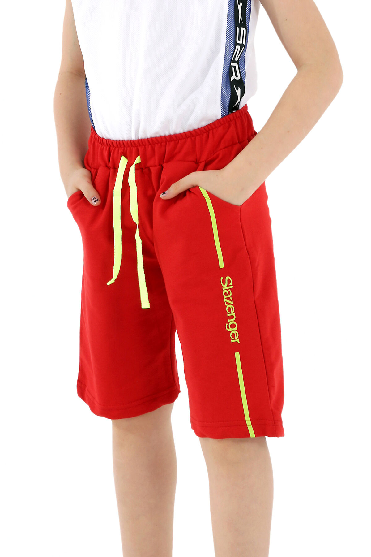 Slazenger PECE Erkek Çocuk Cepli Kırmızı Şort