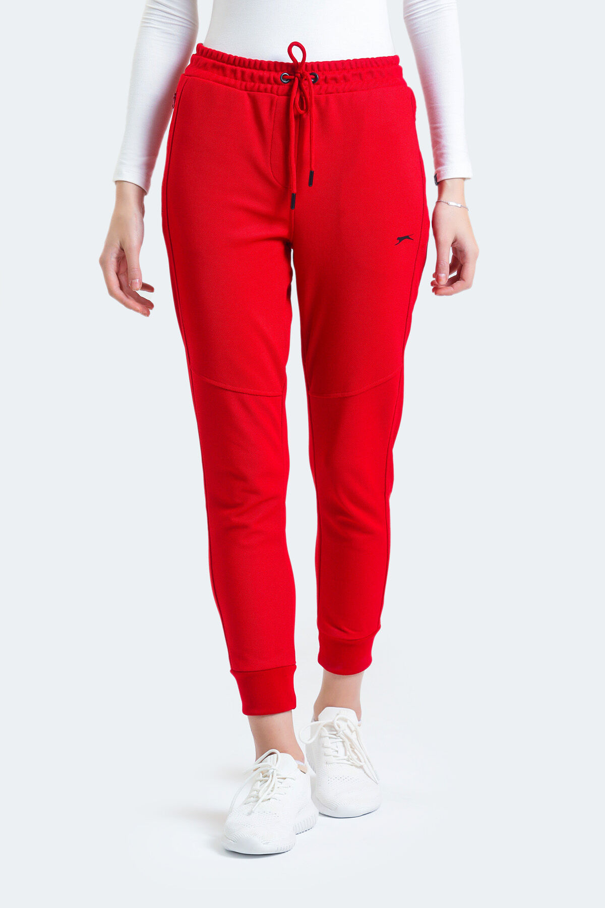 Slazenger PENELOPE IN Kadın Fermuar Cepli Slim Fit Kırmızı Eşofman Altı