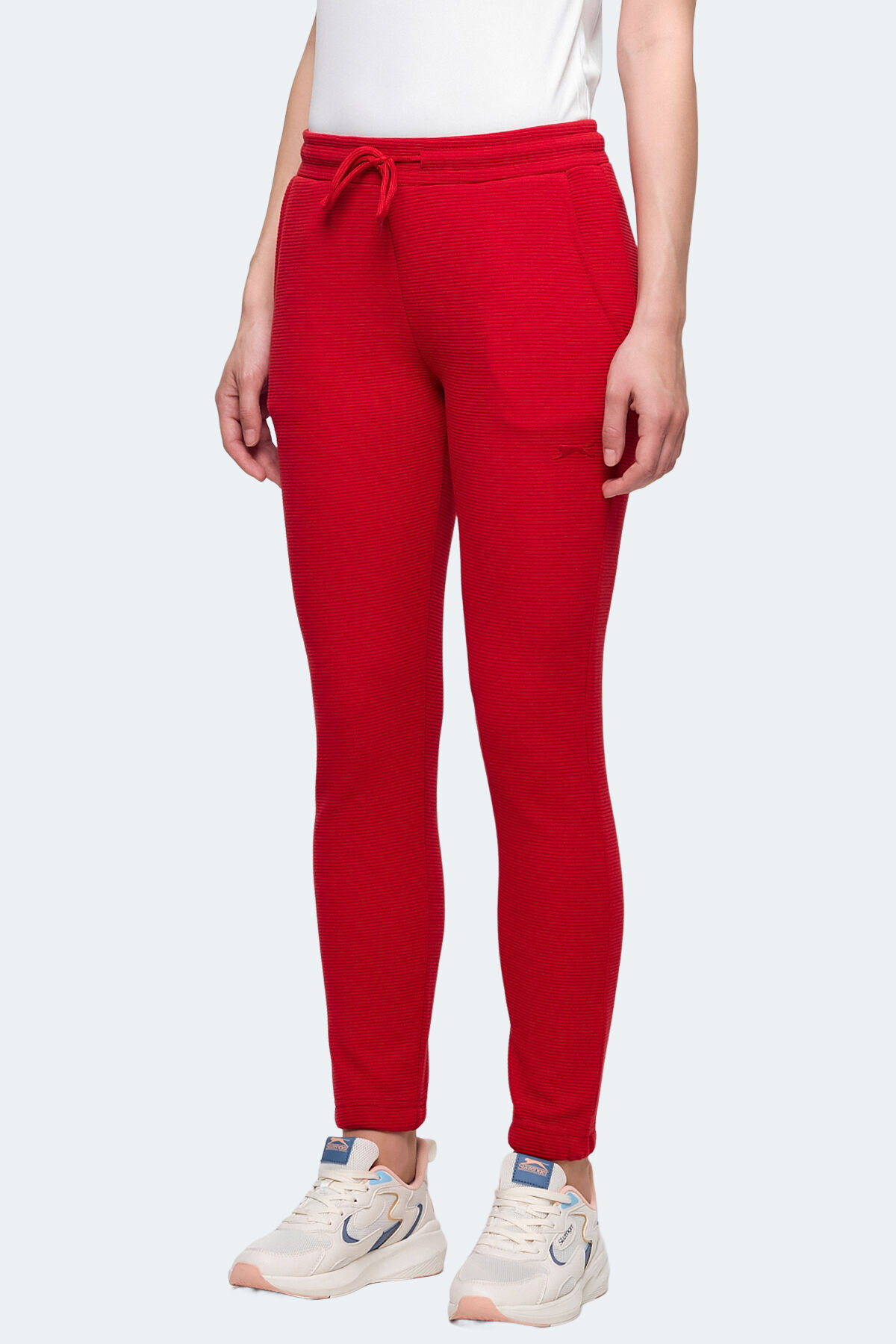 Slazenger POLL I Kadın Cepli Slim Fit Kırmızı Eşofman Altı