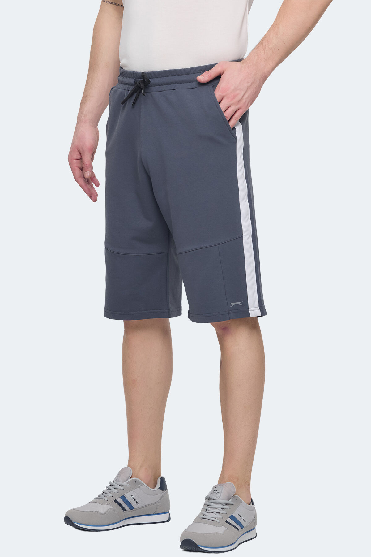 Slazenger POLONA I Erkek Cepli Kapri Koyu Gri Şort