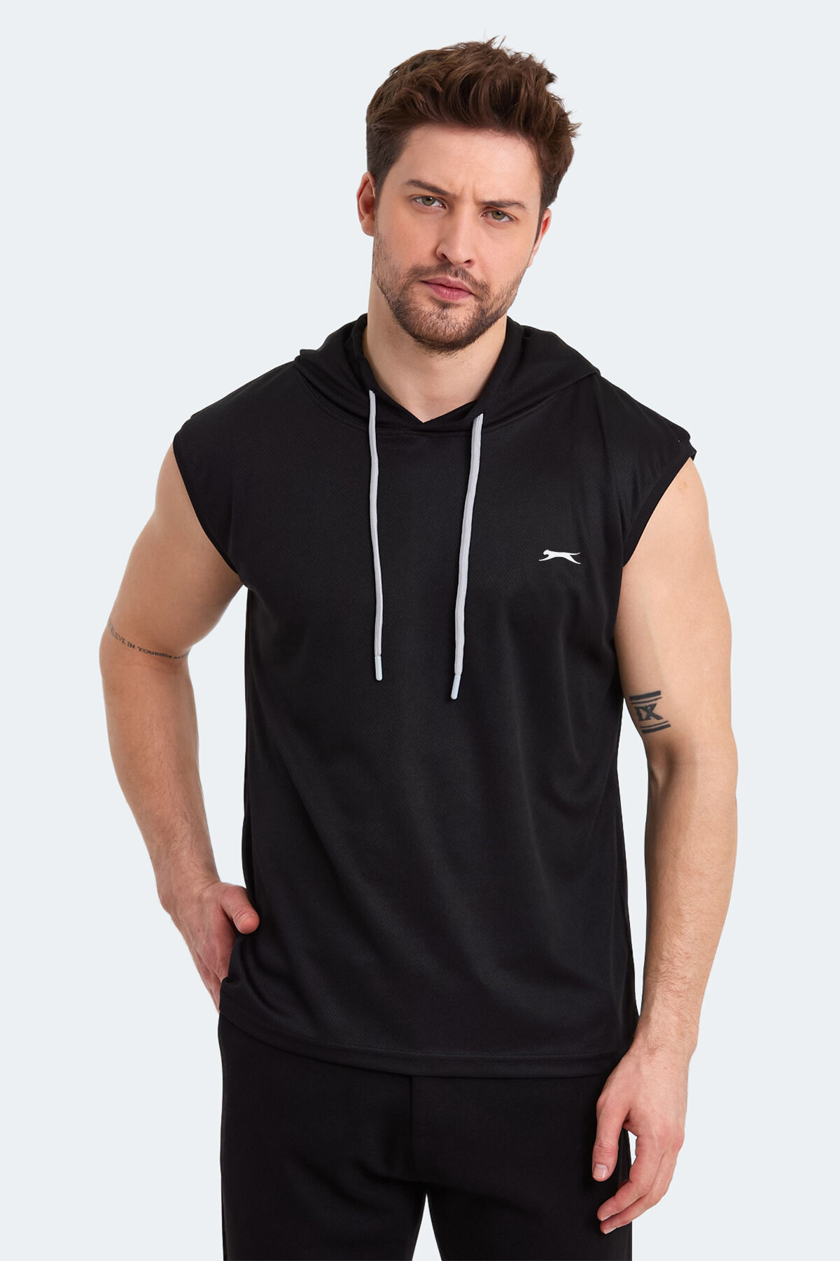 Slazenger RAG Erkek Kolsuz Siyah Tişört