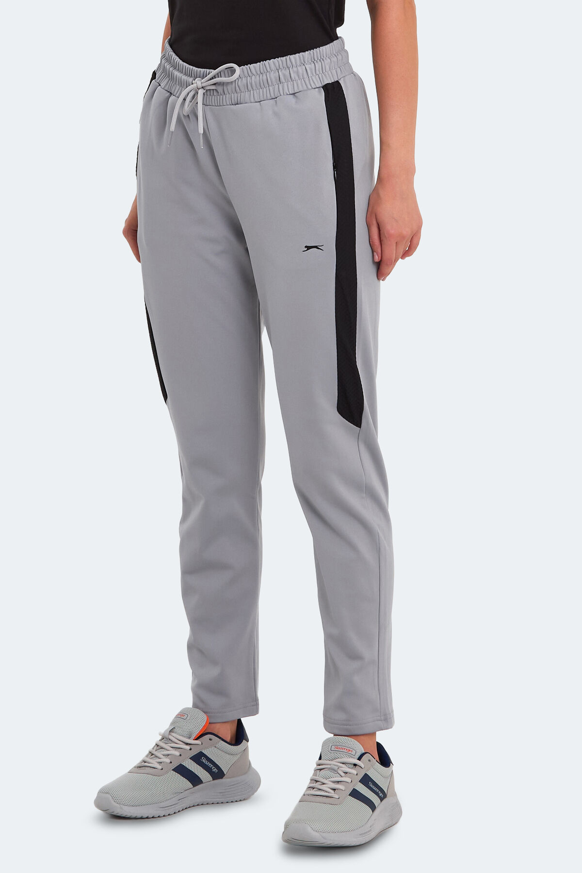 Slazenger REAL I Kadın Fermuar Cepli Gri Eşofman Altı