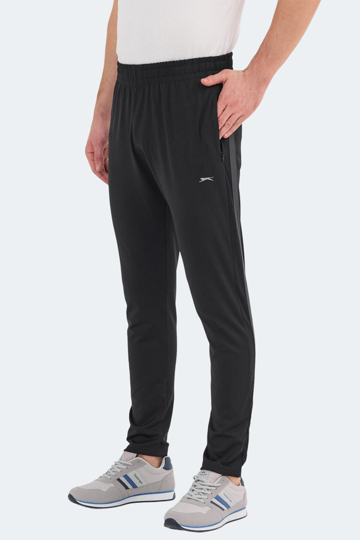 Slazenger RECALL IN Erkek Fermuar Cepli Siyah Eşofman Altı