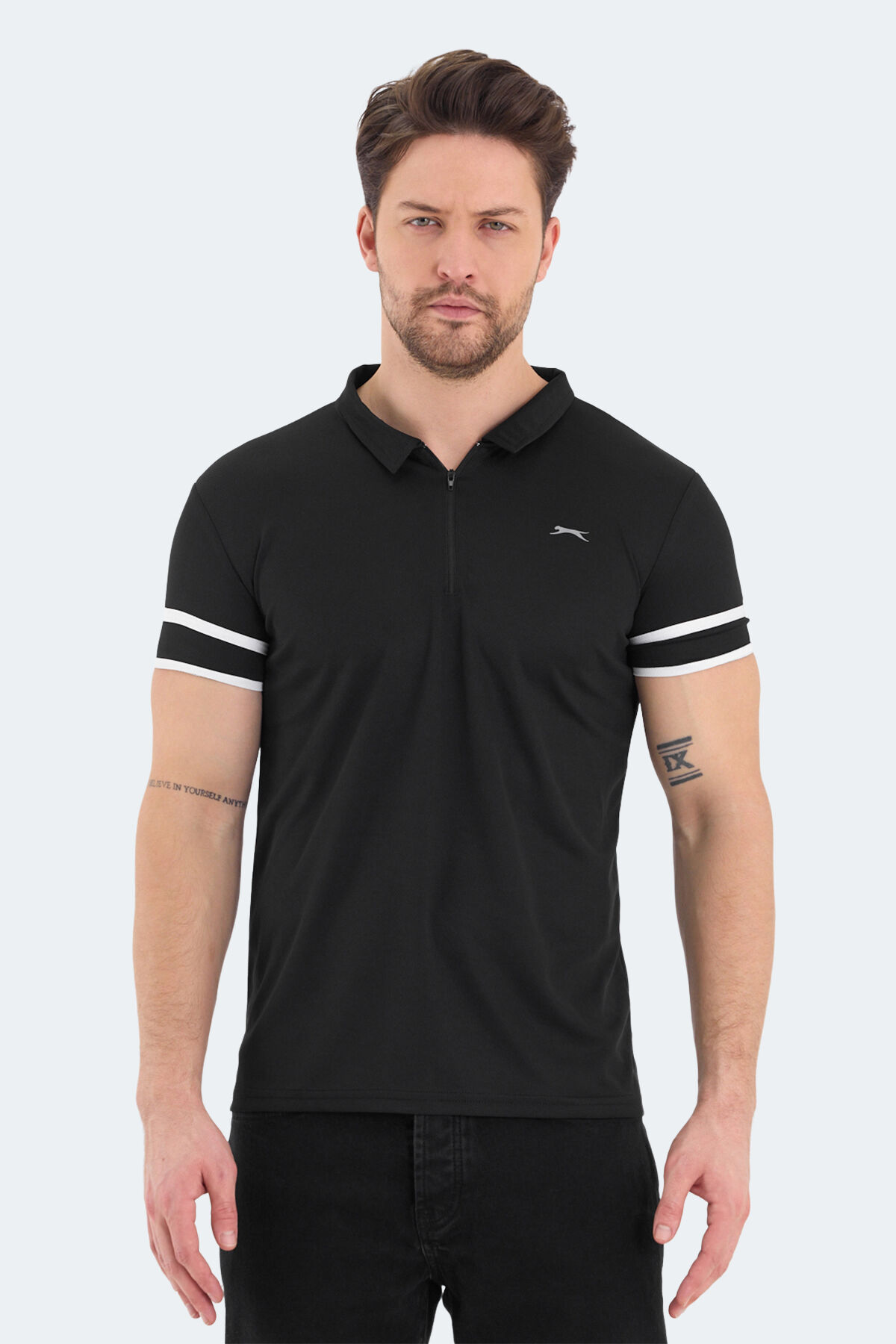Slazenger REDMOND IN Erkek Polo Yaka Siyah Tişört