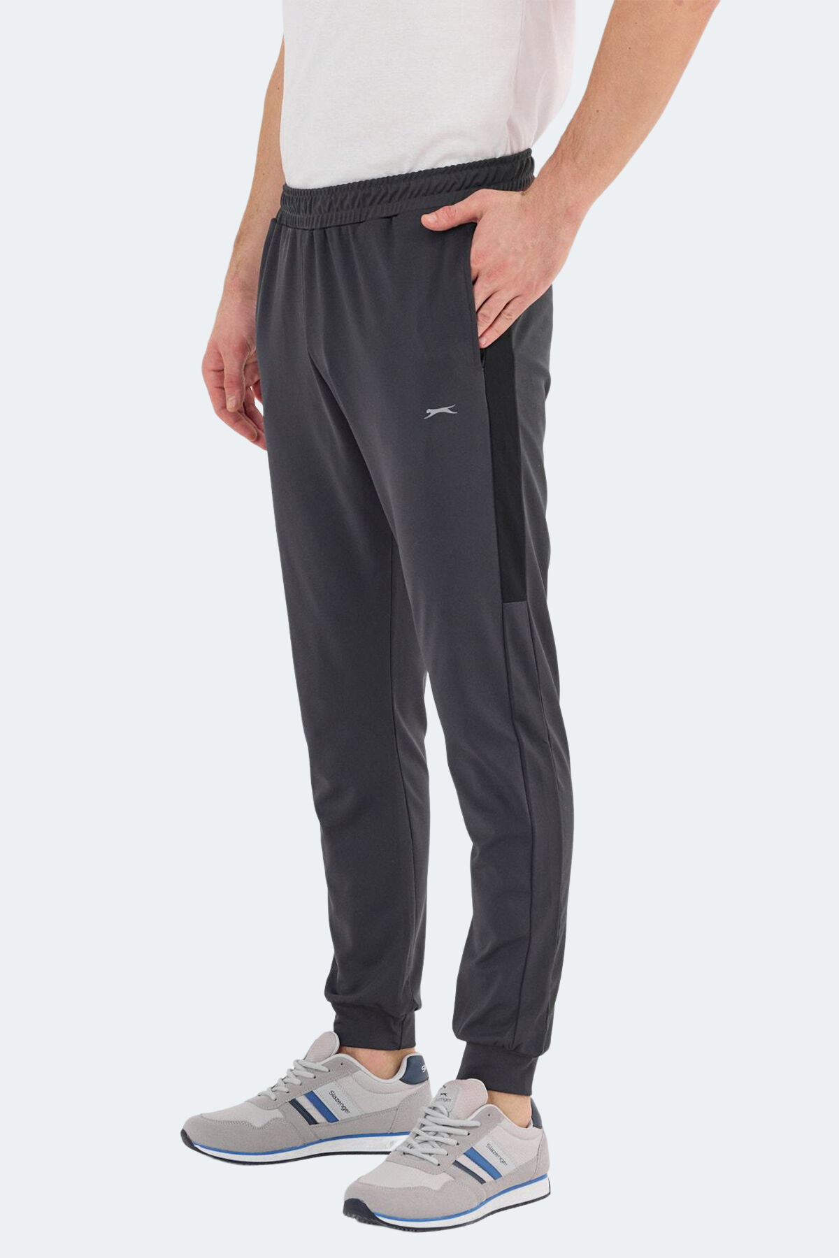 Slazenger REGION IN Erkek Fermuar Cepli Koyu Gri Eşofman Altı