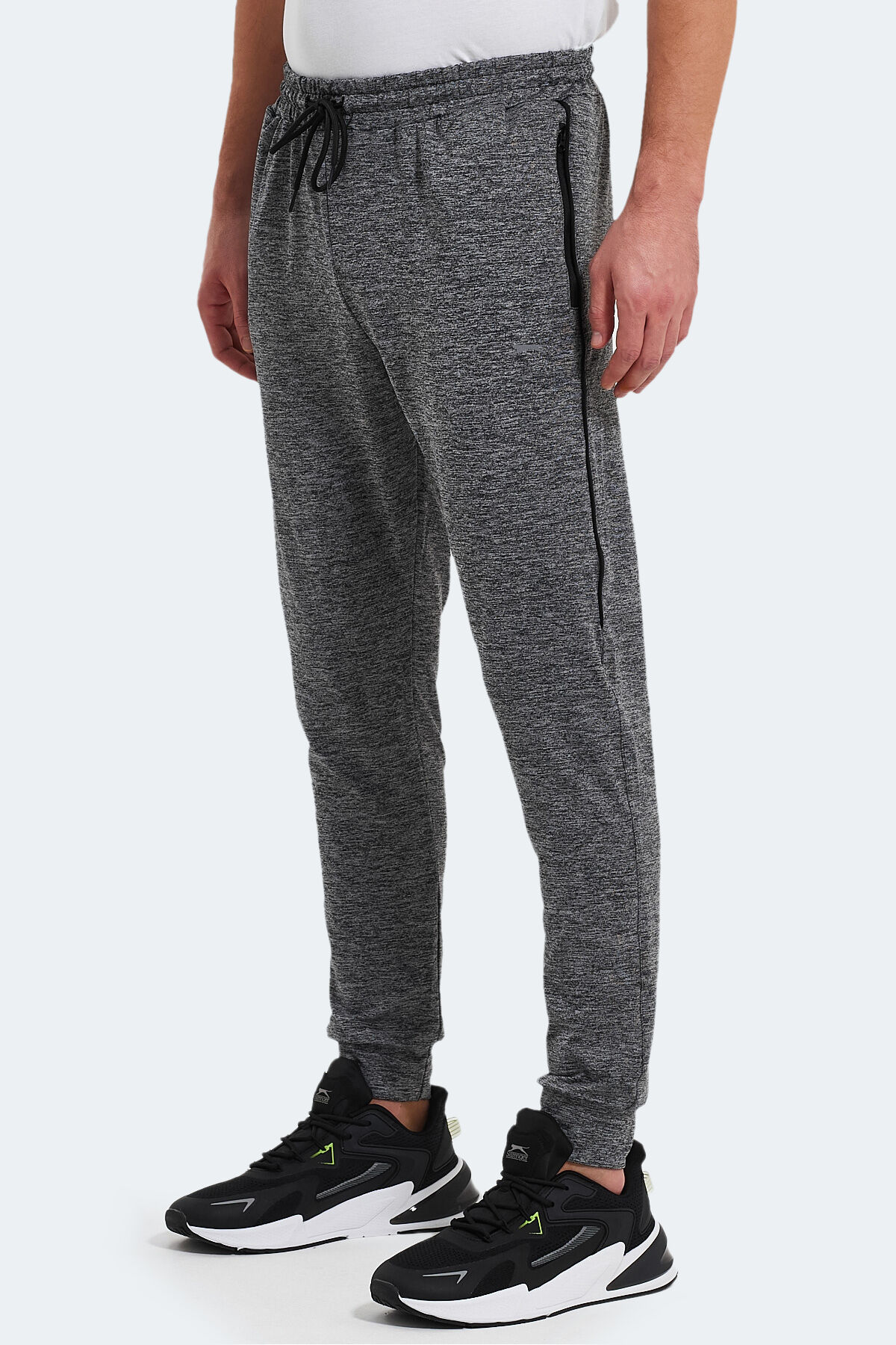 Slazenger REINO Erkek Fermuar Cepli Gri Eşofman Altı