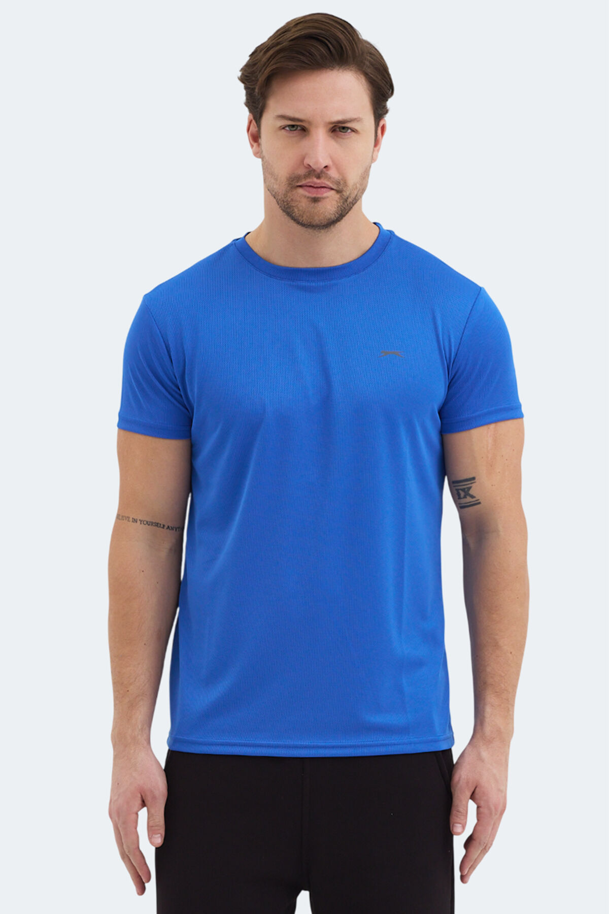 Slazenger REPUBLIC Erkek  Saks Mavi Tişört