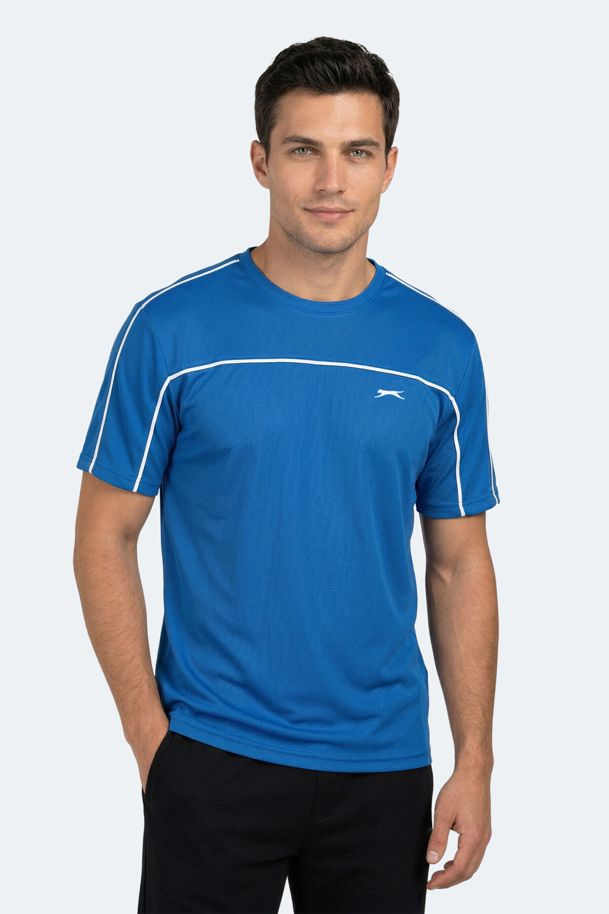Slazenger REVIVE Erkek  Saks Mavi Tişört
