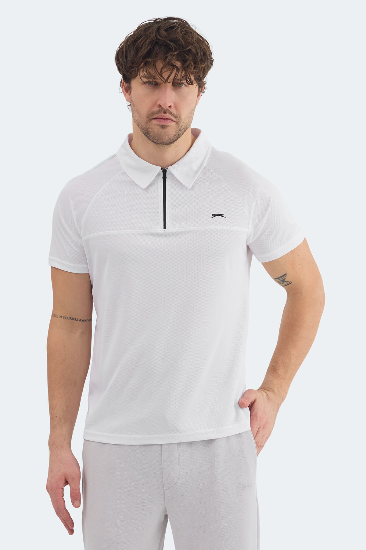 Slazenger REYANA Erkek Polo Yaka Beyaz Tişört