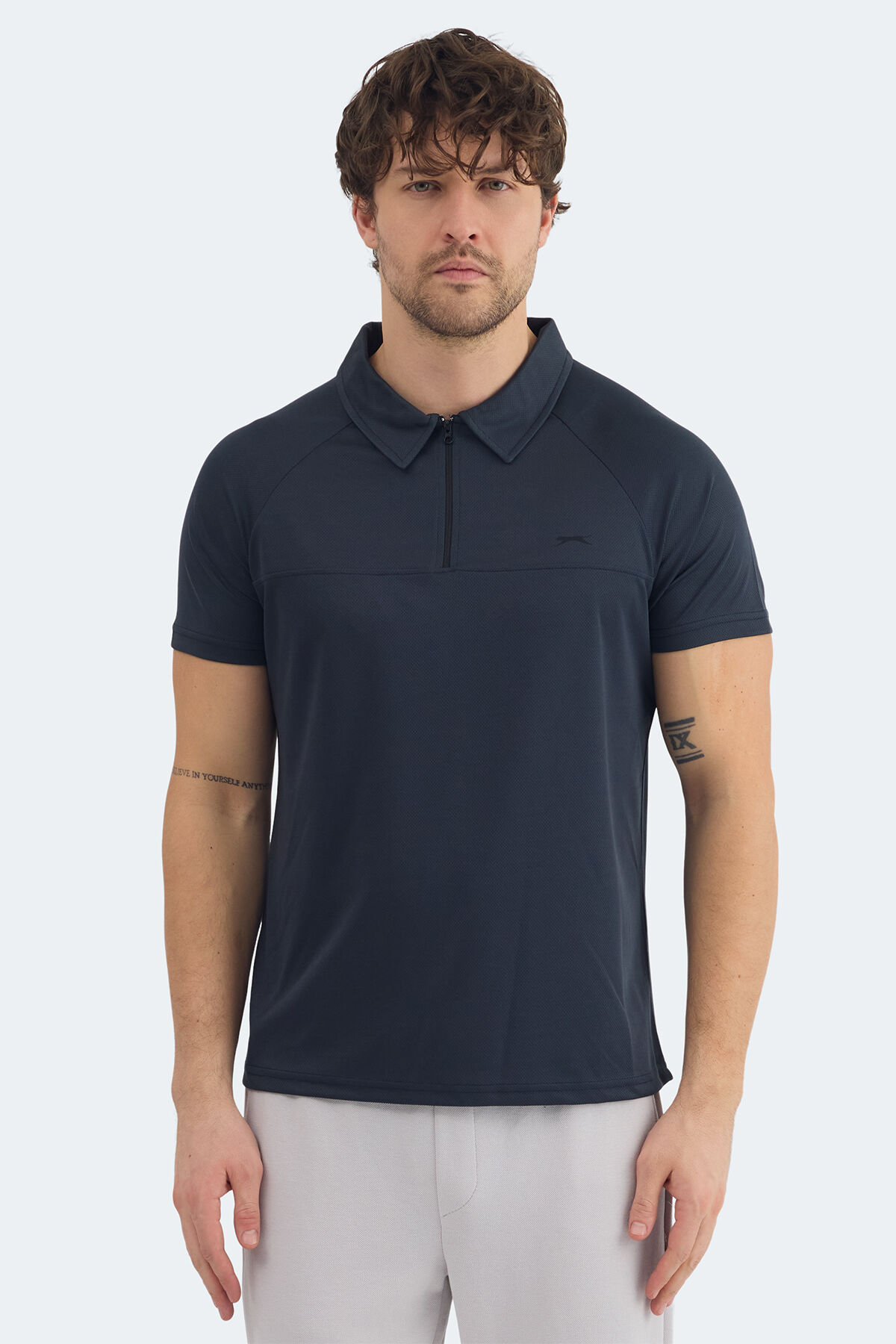 Slazenger REYANA Erkek Polo Yaka Koyu Gri Tişört