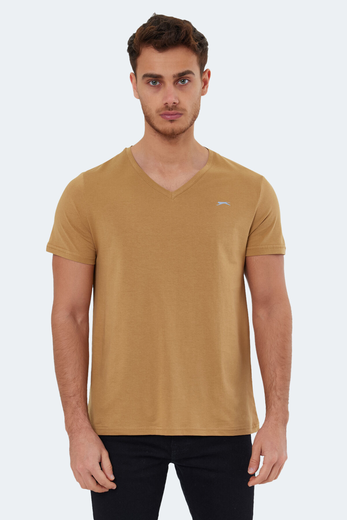 Slazenger RIVALDO Erkek V Yaka Toprak Tişört