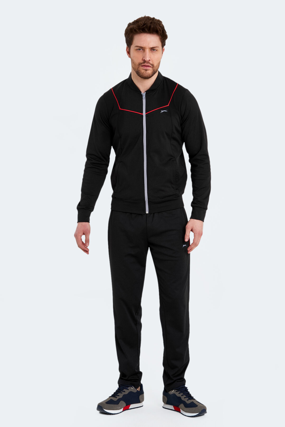 Slazenger ROOSEVELT IN Erkek Cepli Fermuarlı Siyah Eşofman Takımı