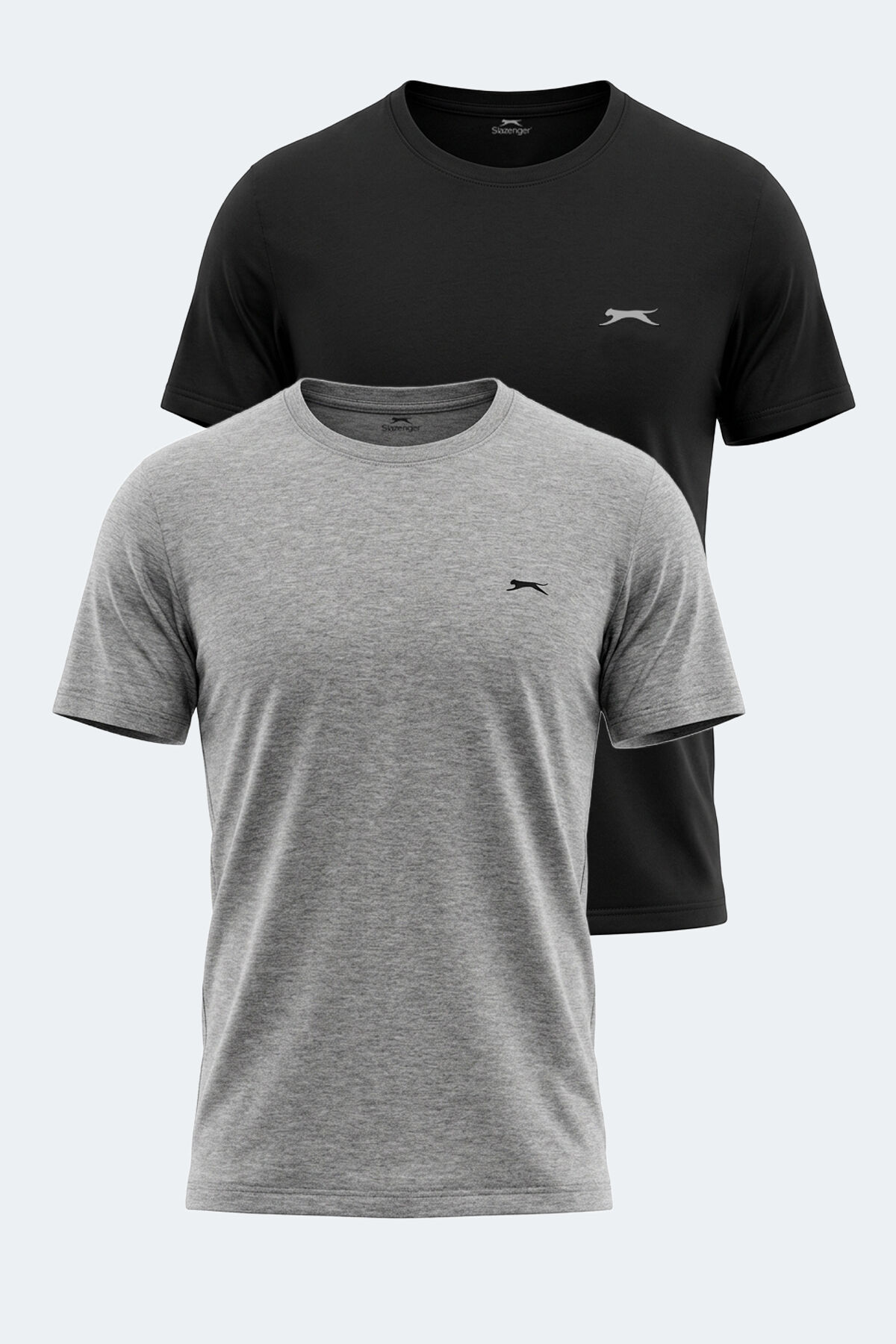 Slazenger ROSALVA 2 Lİ SET Erkek  Siyah - Gri Tişört