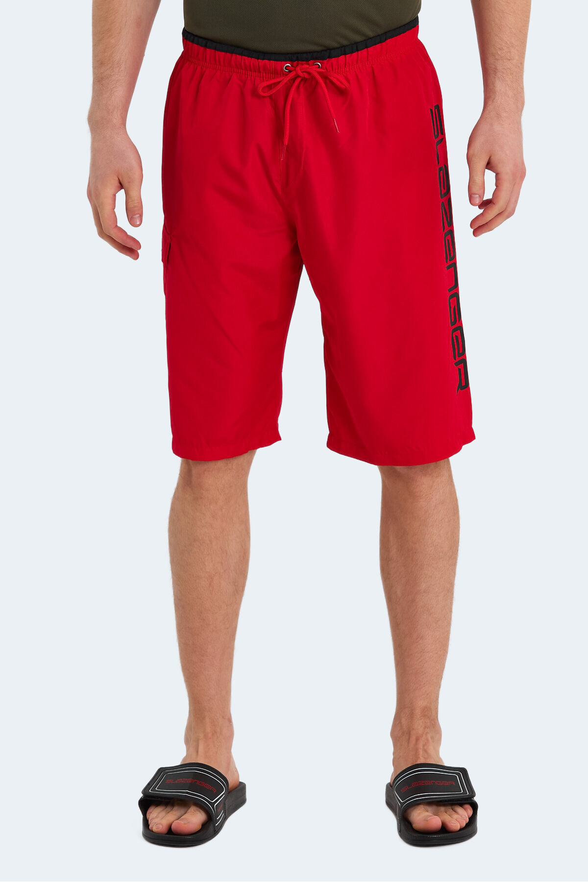 Slazenger RUNIST IN Erkek Cepli Deniz Şortu Kırmızı Mayo