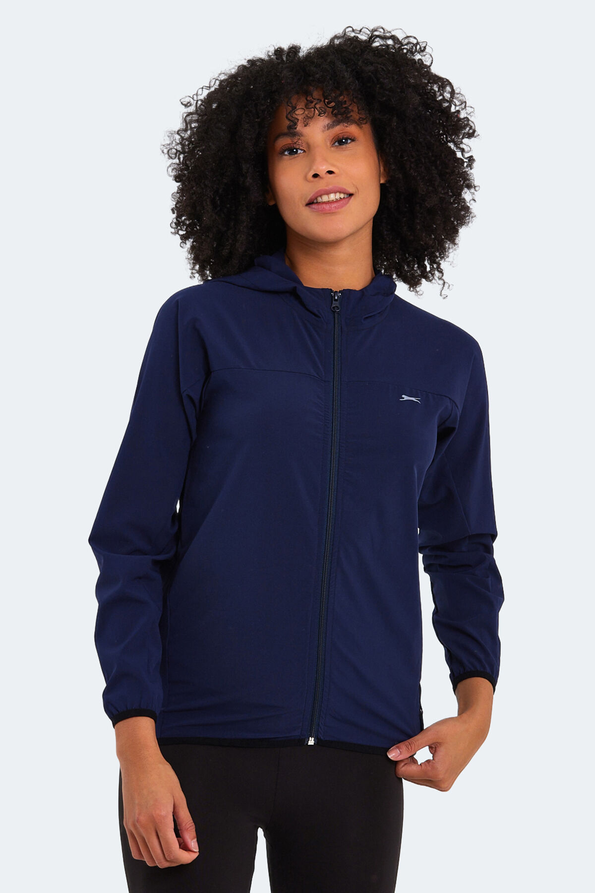 Slazenger RUPERTA IN Kadın Kapüşonlu Fermuarlı Lacivert Sweatshırt