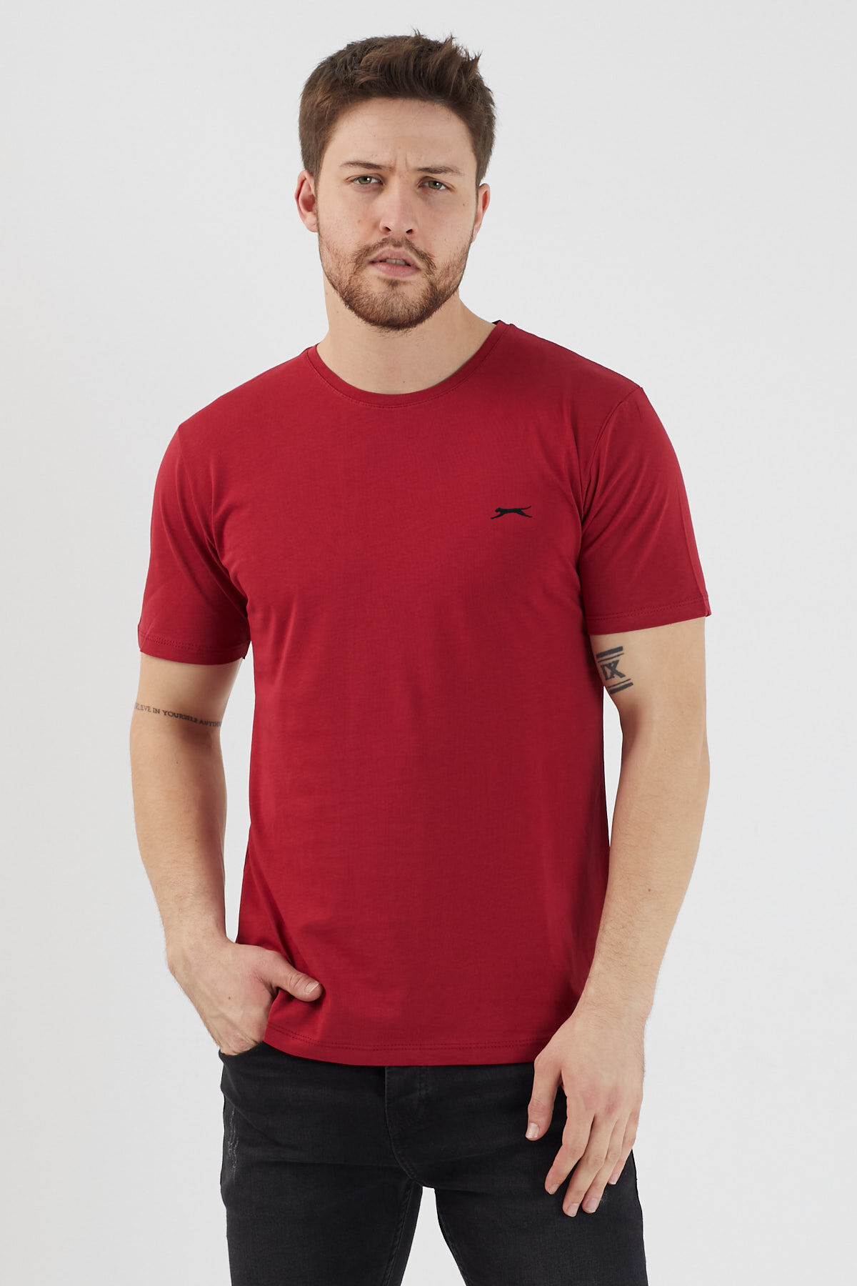 Slazenger SANDER KTN Erkek  Bordo Tişört