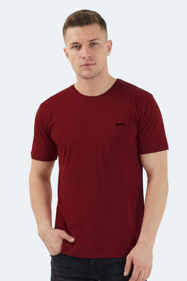 Slazenger SANDER KTN Erkek Bordo Tişört - 1 Alana 1 Bedava