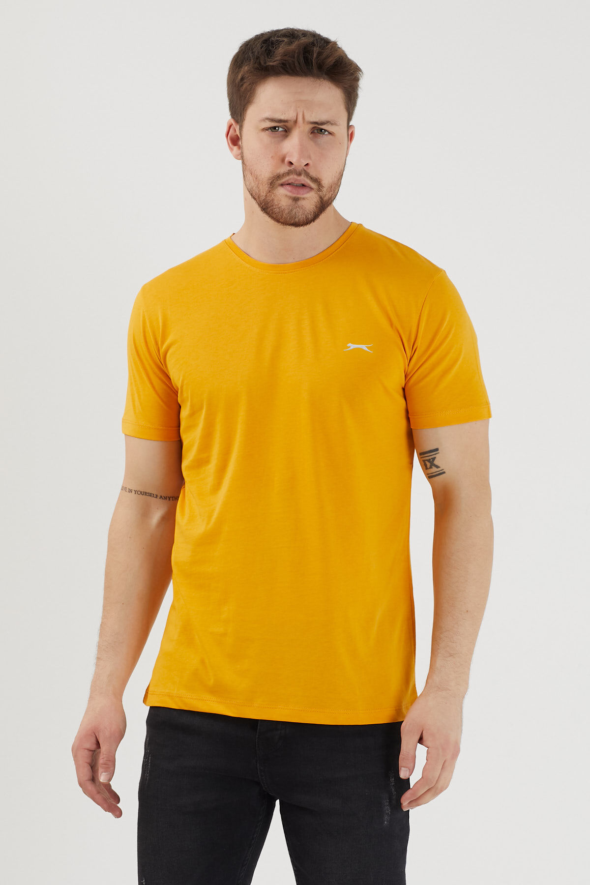 Slazenger SANDER KTN Erkek  Hardal Tişört