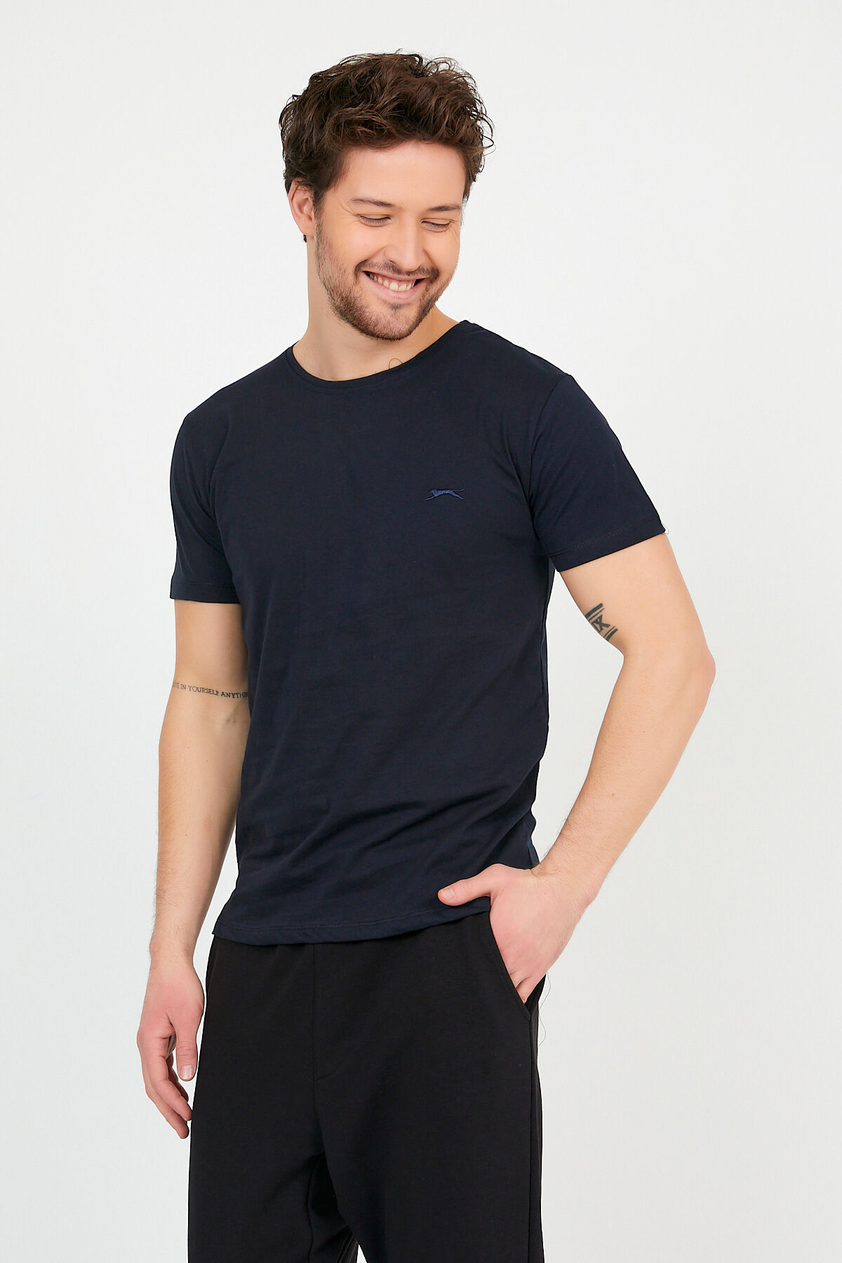 Slazenger SANDER KTN Erkek  Lacivert Tişört