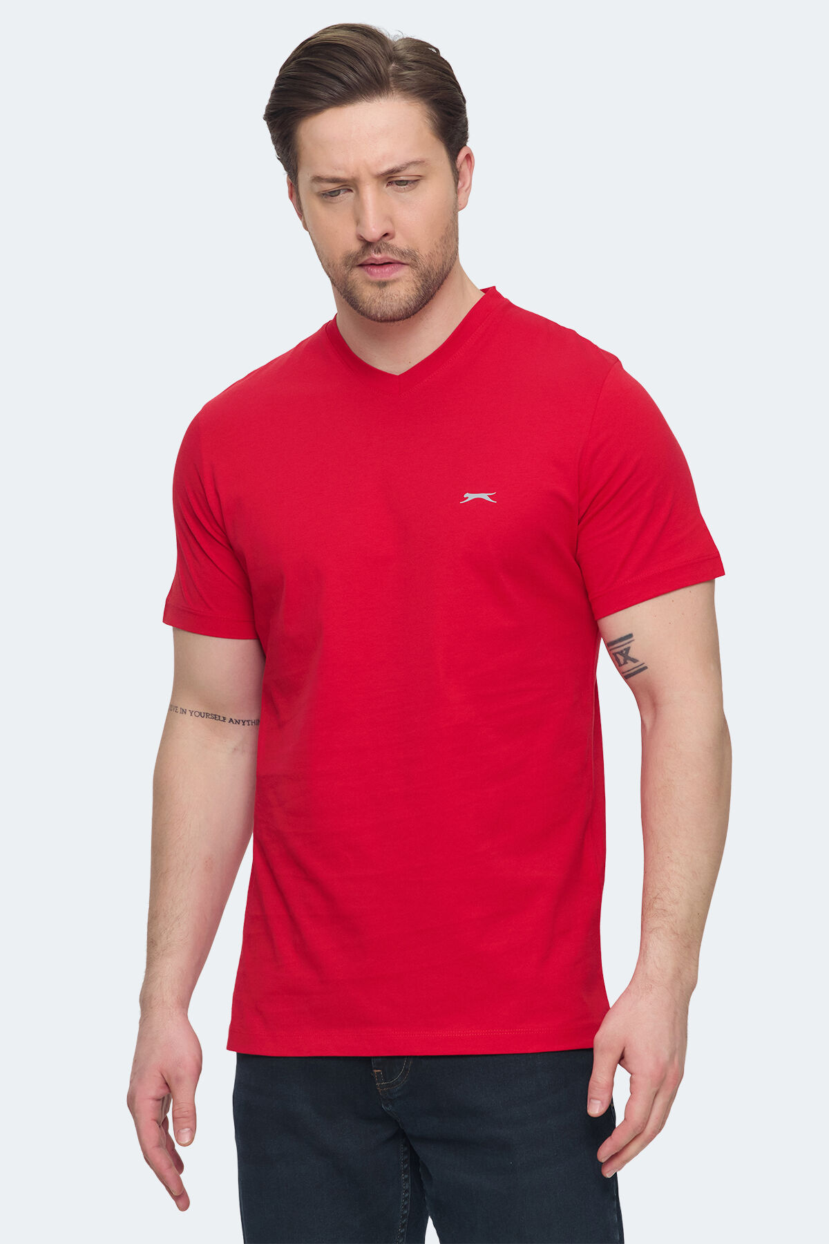 Slazenger SARGON KTN Erkek V Yaka Kırmızı Tişört
