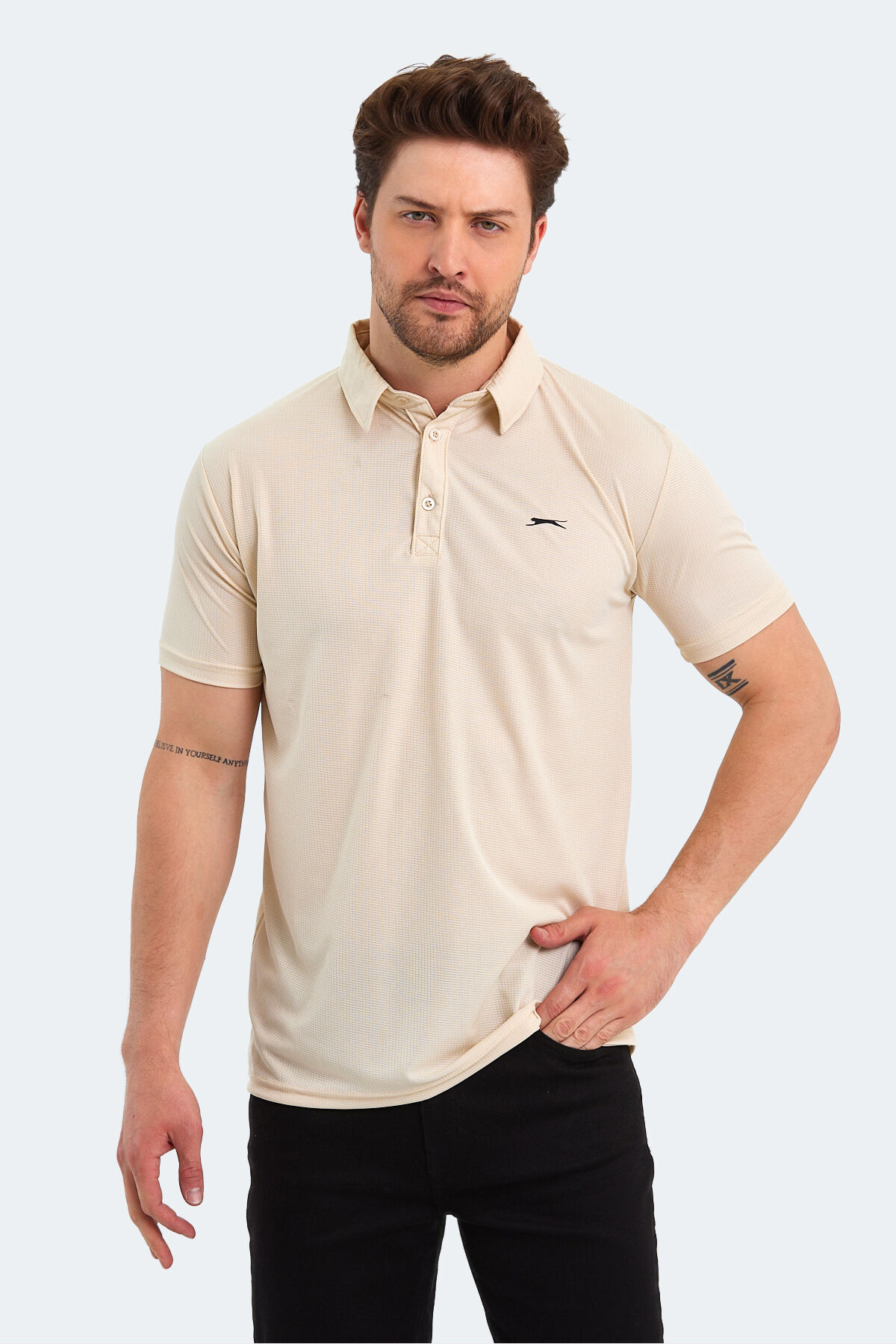 Slazenger SLOAN Erkek Polo Yaka Bej Tişört