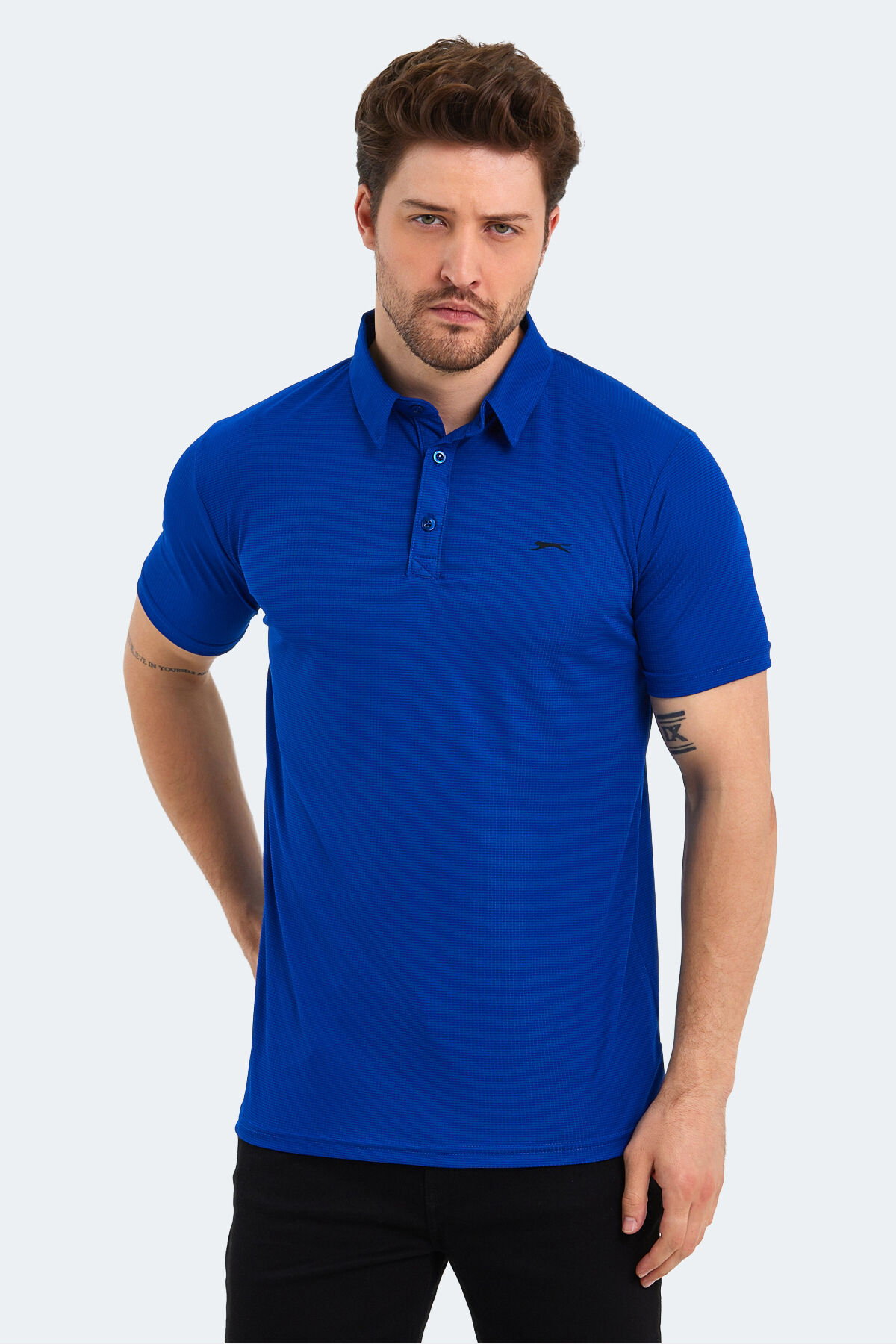 Slazenger SLOAN Erkek Polo Yaka Saks Mavi Tişört