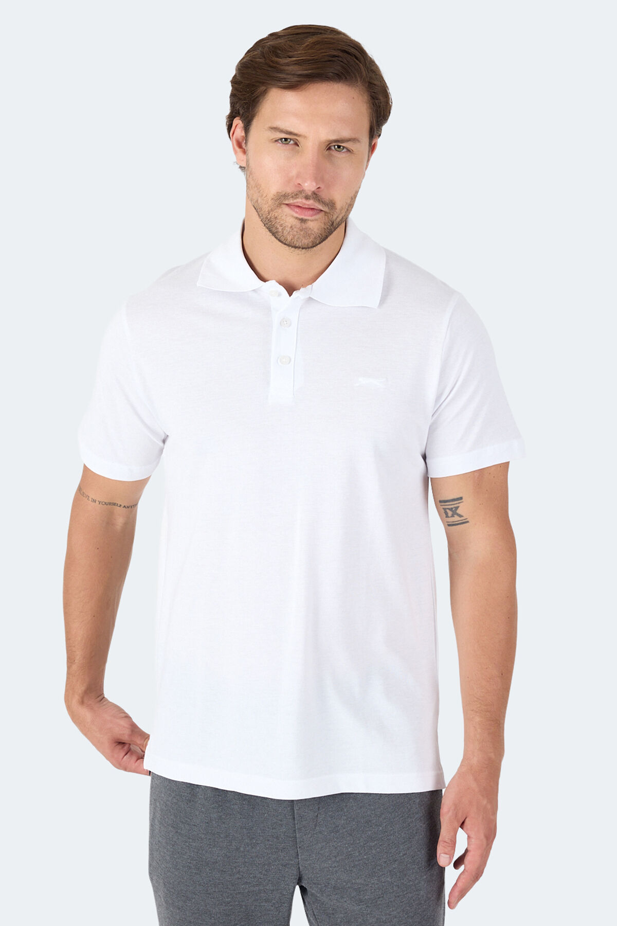 Slazenger SOHO I Erkek Polo Yaka Beyaz Tişört
