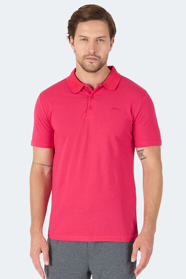 Slazenger SOHO I Erkek Polo Yaka Fuşya Tişört - 1 Alana 1 Bedava