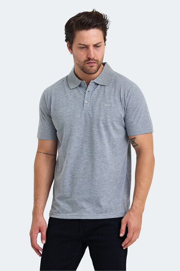 Slazenger SOHO I Erkek Polo Yaka Gri Tişört - 1 Alana 1 Bedava