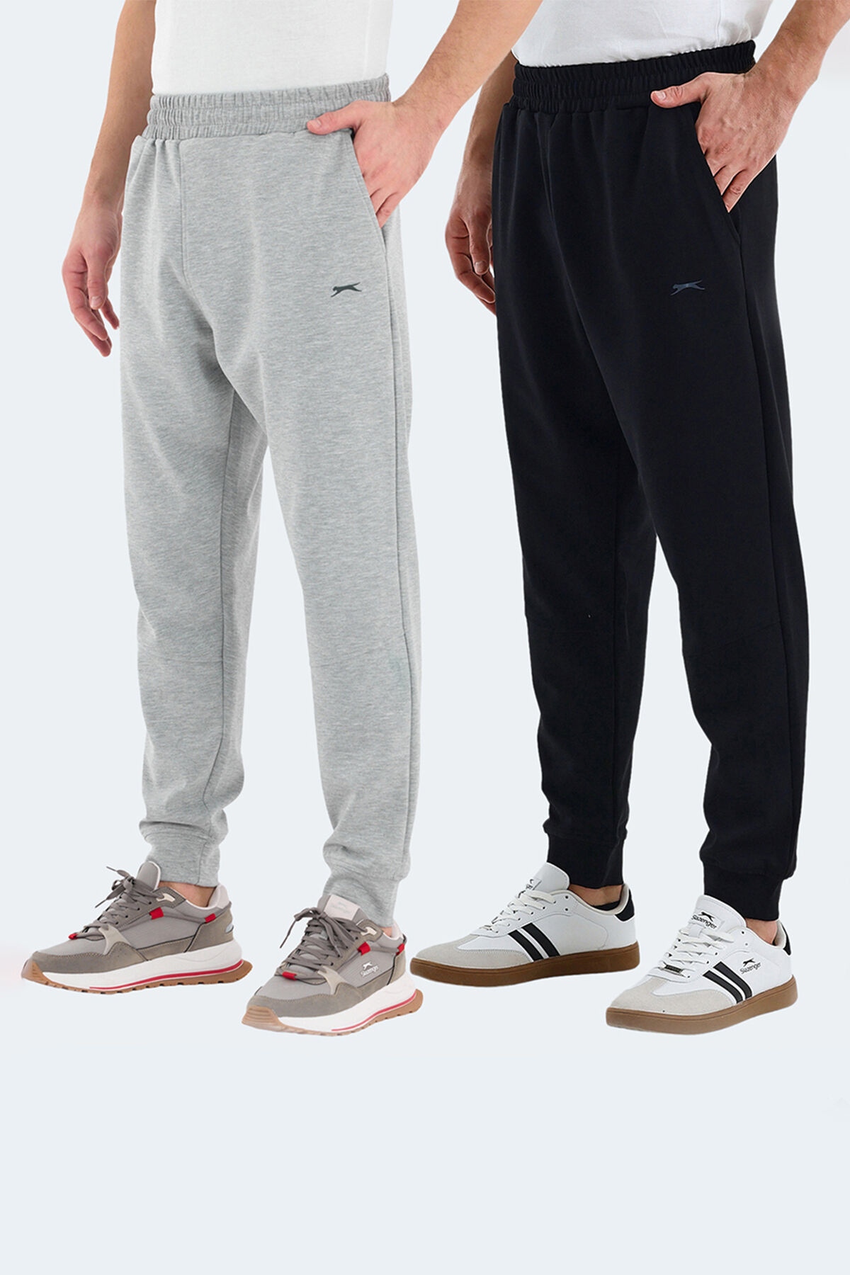 Slazenger VALERIE 2 Lİ SET Erkek Cepli Siyah - Gri Eşofman Altı