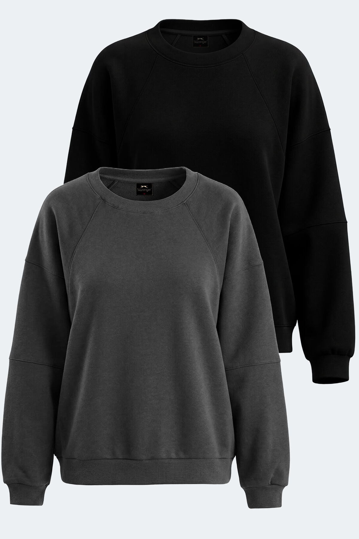 Slazenger VIA 2 Lİ SET Kadın  Siyah - Koyu Gri Sweatshırt